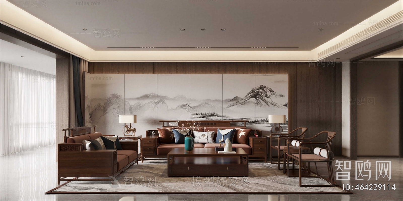 New Chinese Style A Living Room