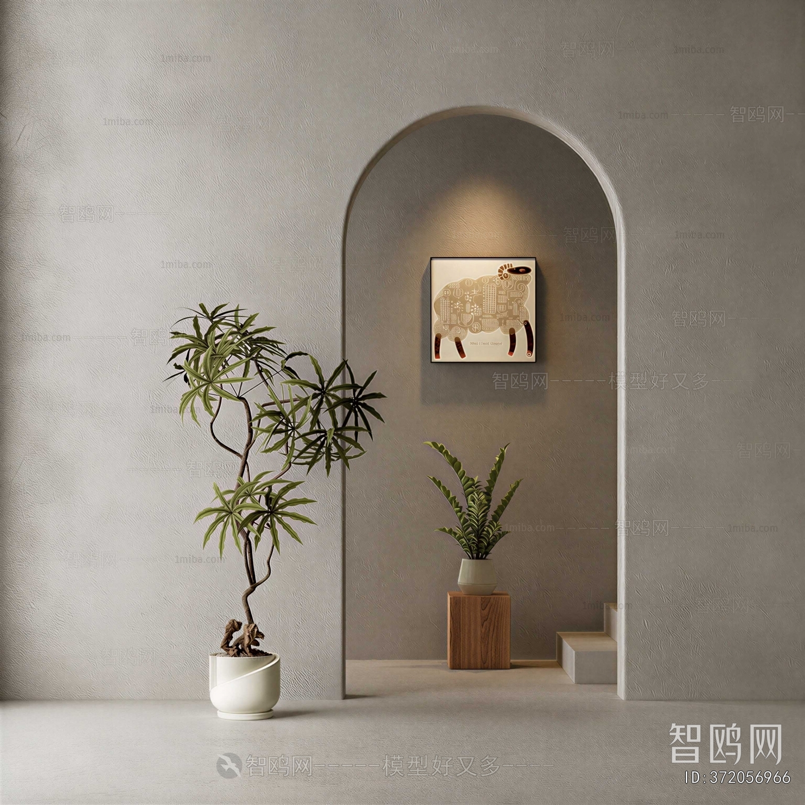 Modern Ground Green Plant Potted Plants