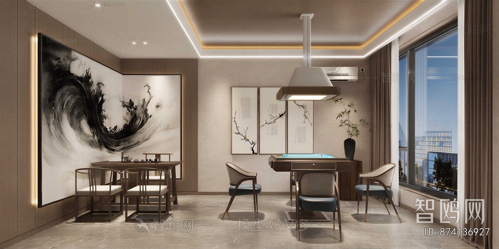 New Chinese Style Chess And Card Room