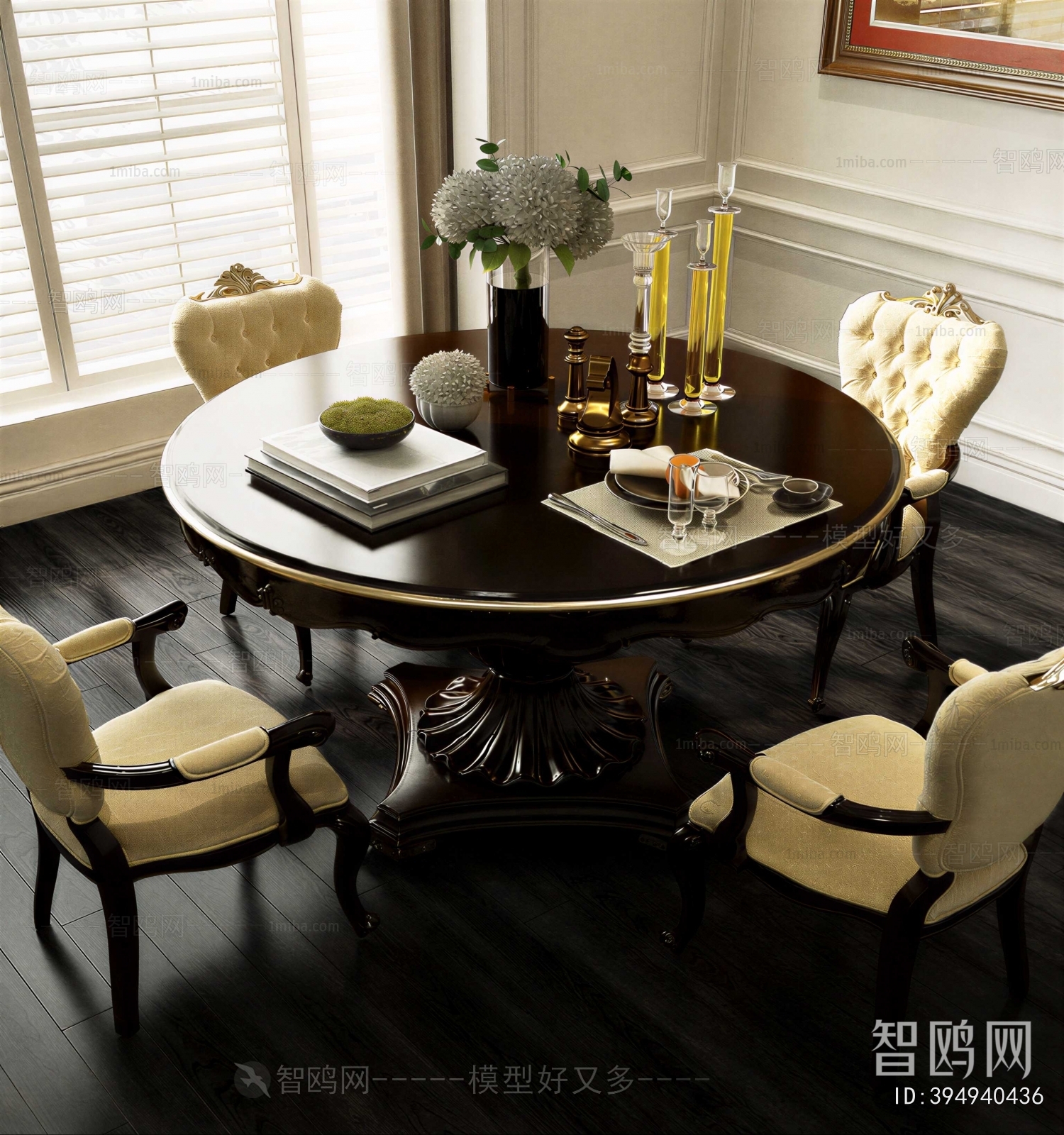 European Style Dining Table And Chairs
