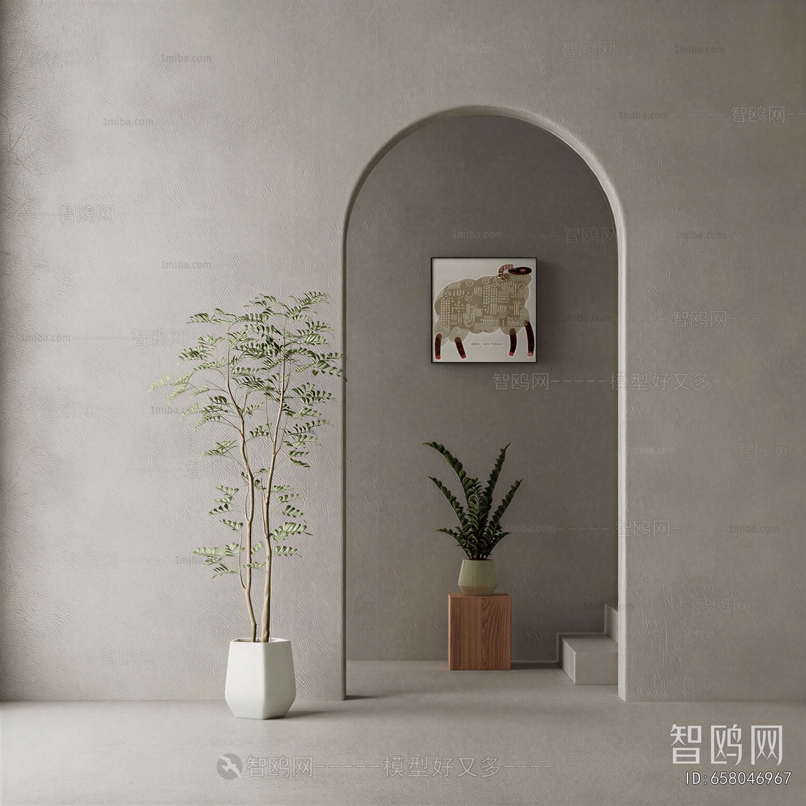 Modern Ground Green Plant Potted Plants