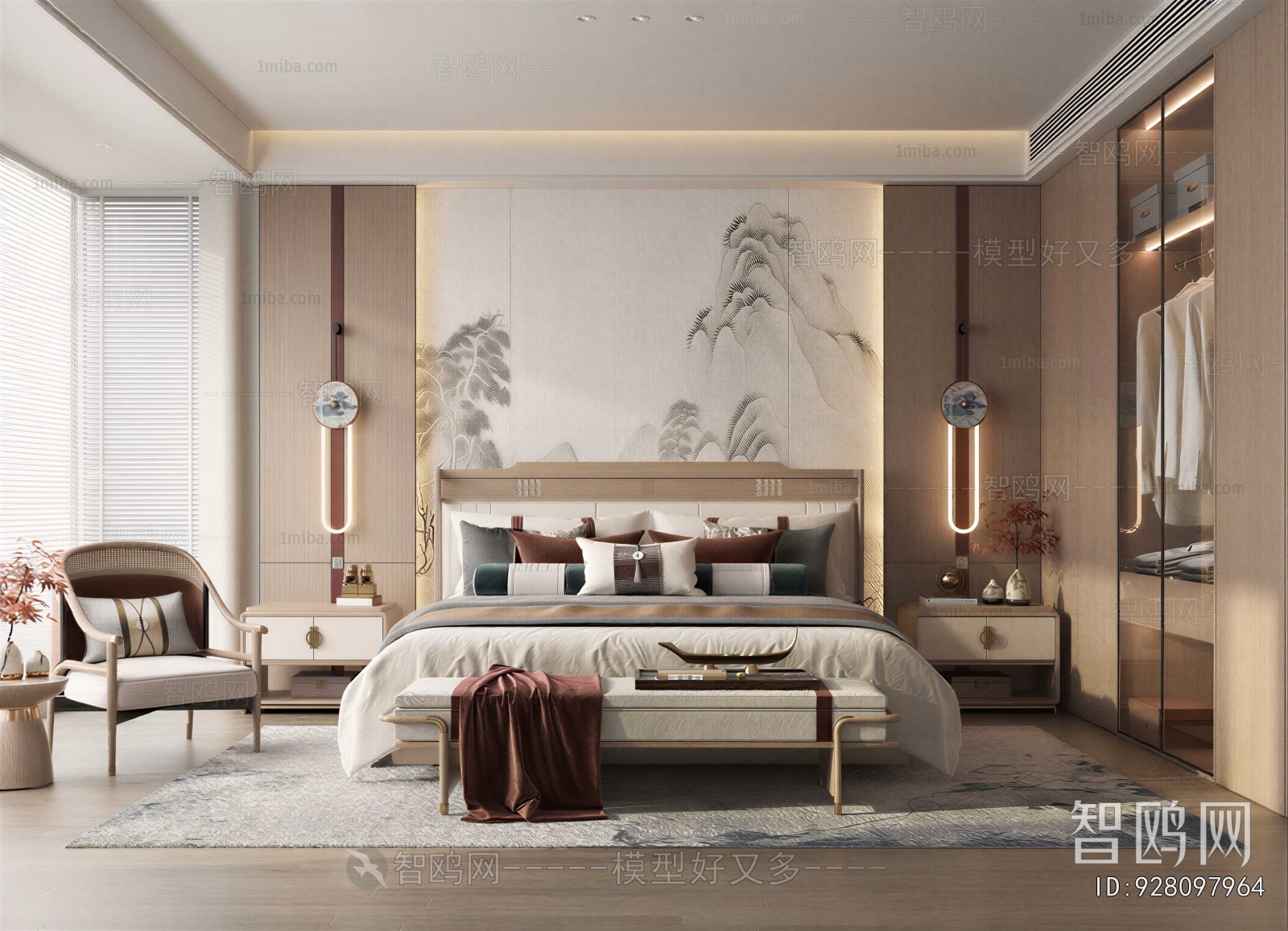 New Chinese Style Bedroom