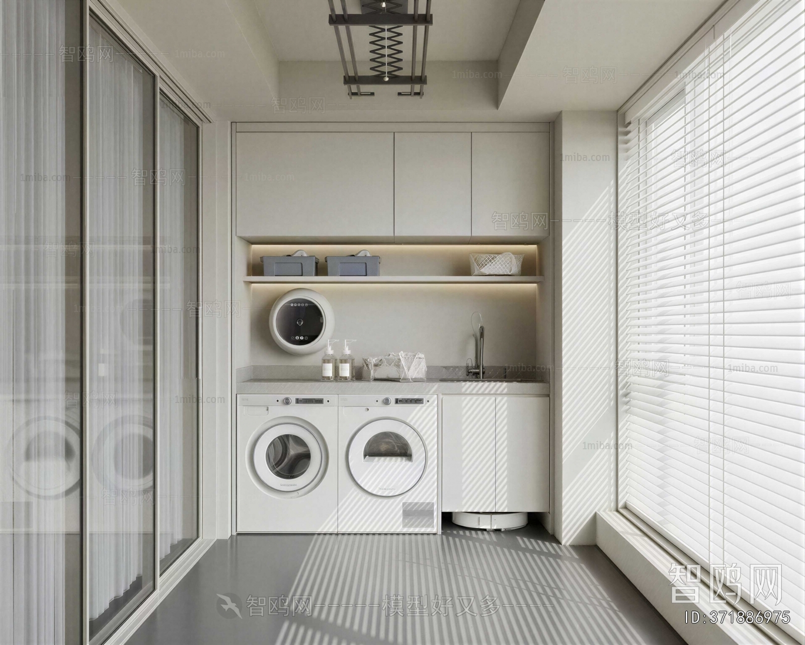 Modern Balcony Laundry Room