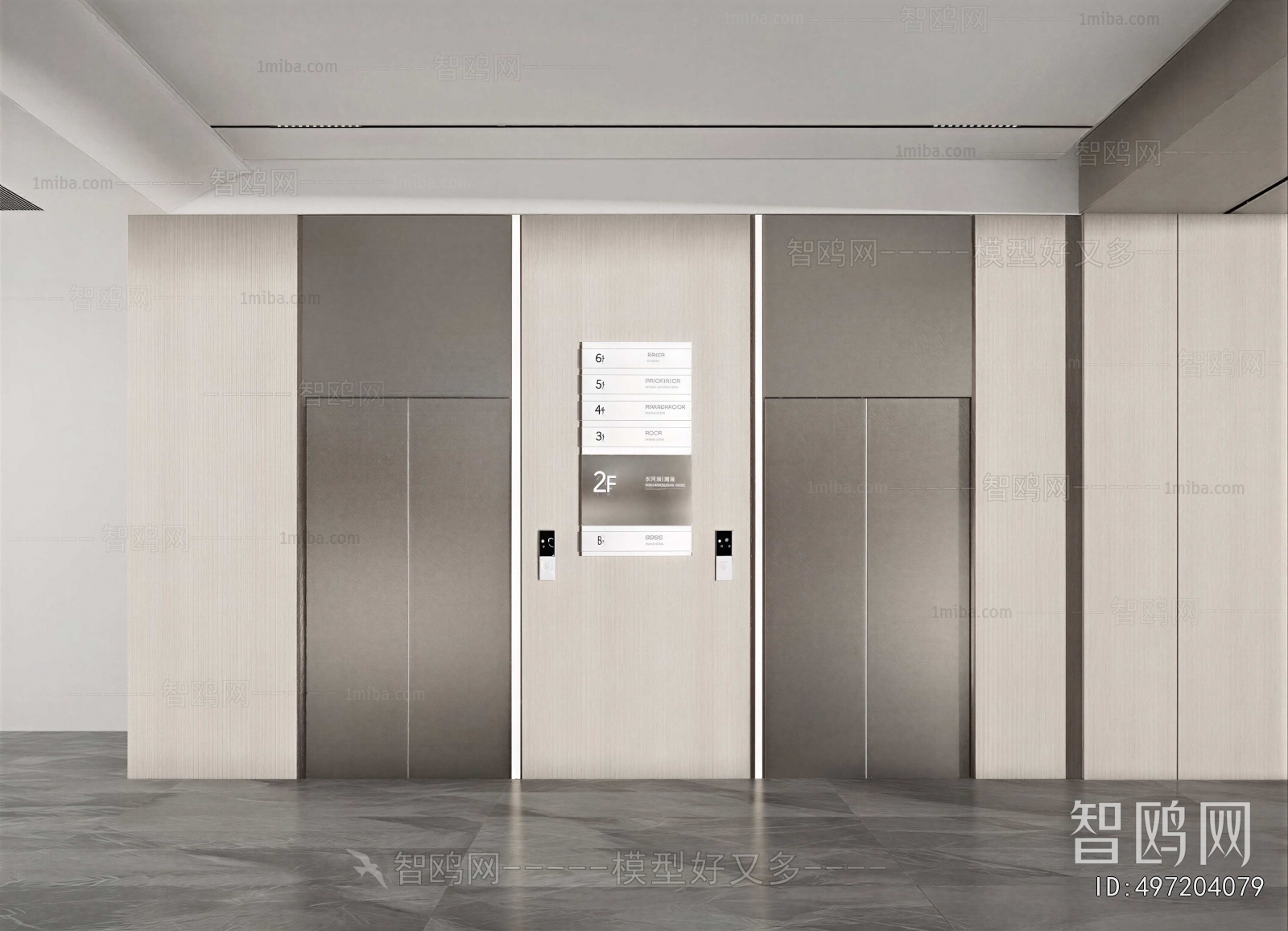 Modern Office Elevator Hall