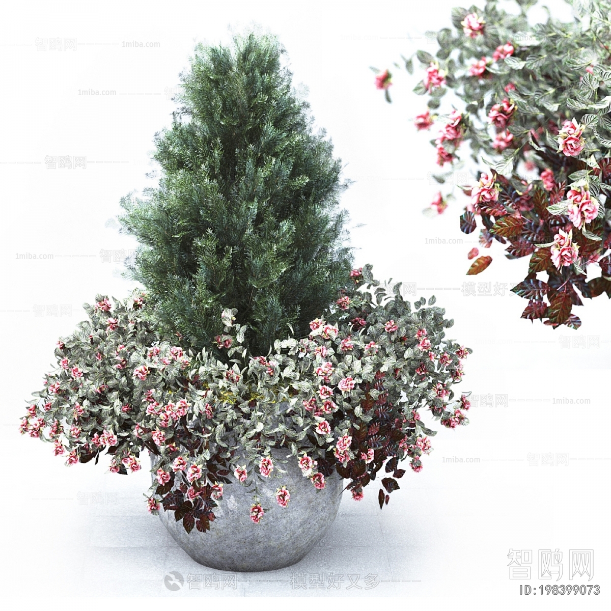 Modern Potted Green Plant