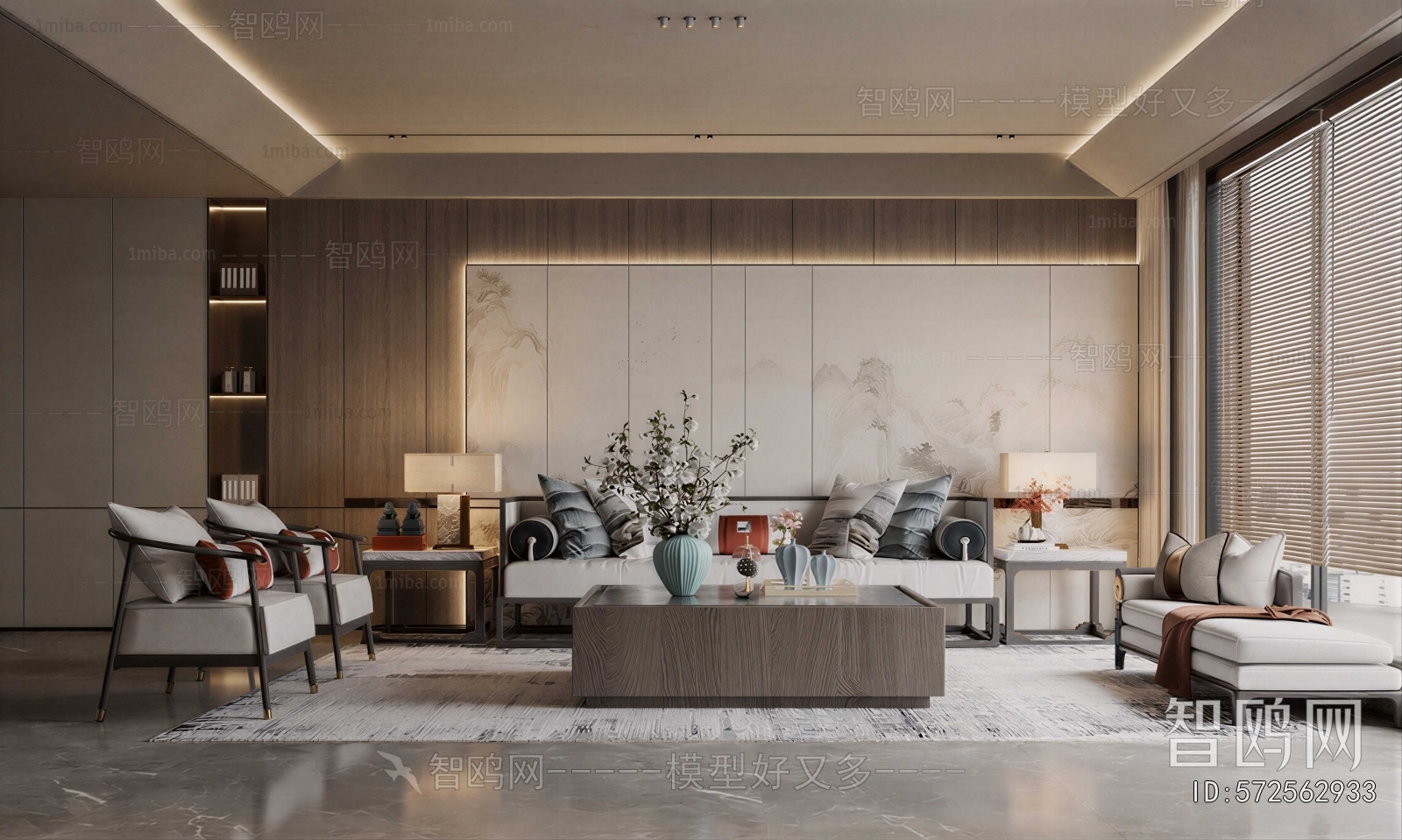 New Chinese Style A Living Room