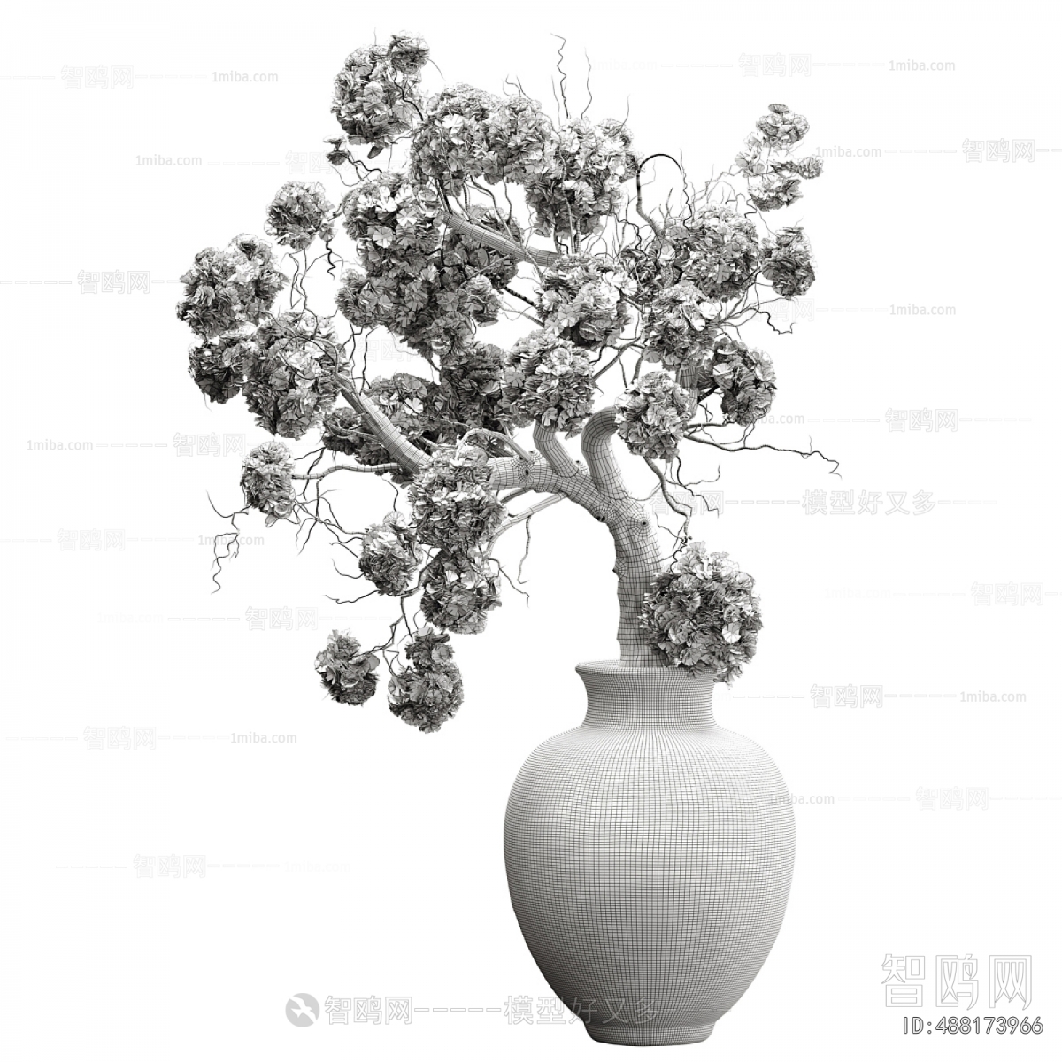 Wabi-sabi Style Potted Green Plant