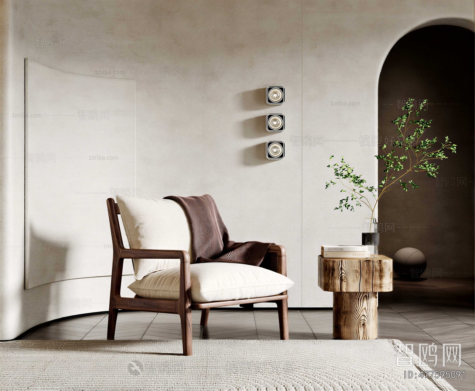 Wabi-sabi Style Lounge Chair