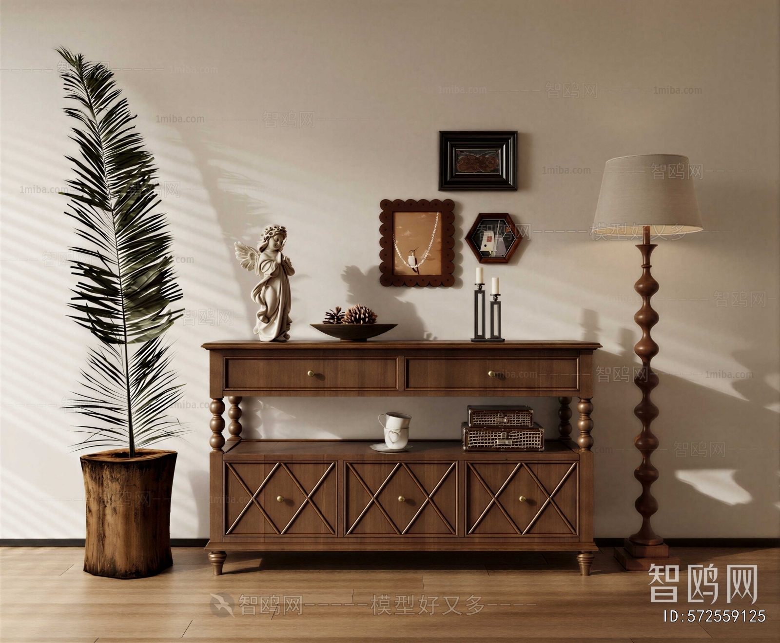 Wabi-sabi Style Side Cabinet