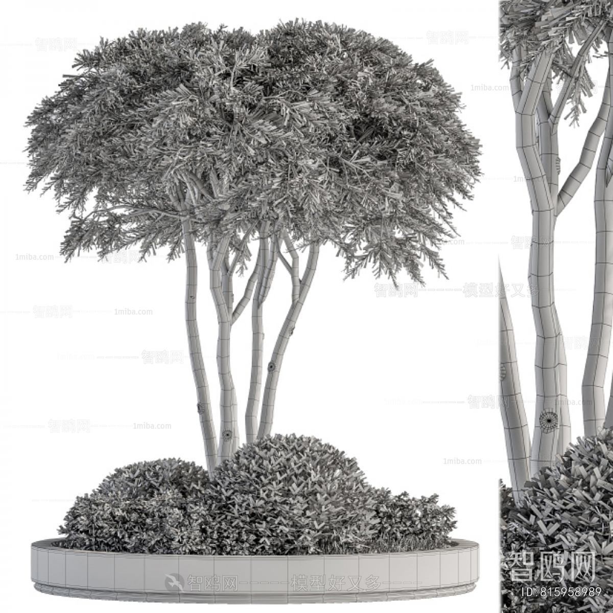 Modern Potted Green Plant