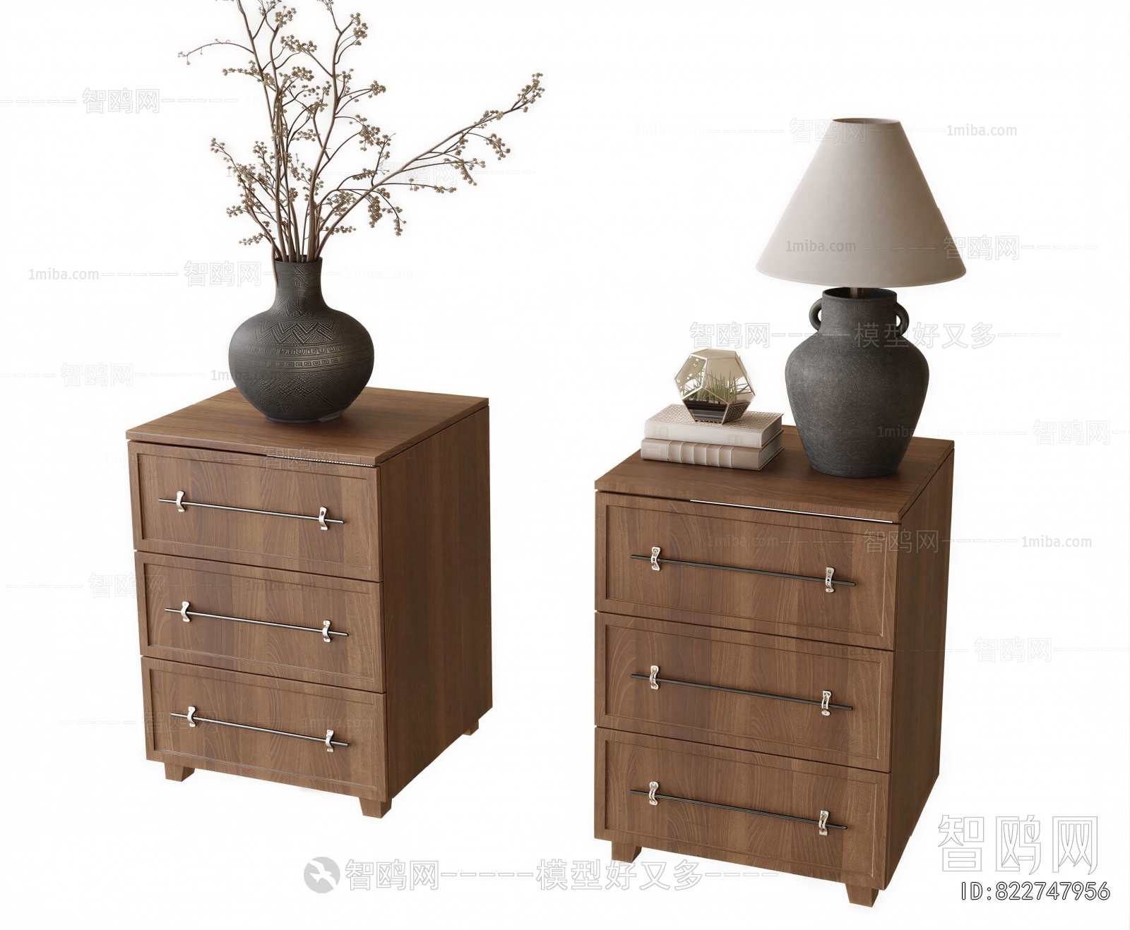 Wabi-sabi Style Bedside Cupboard