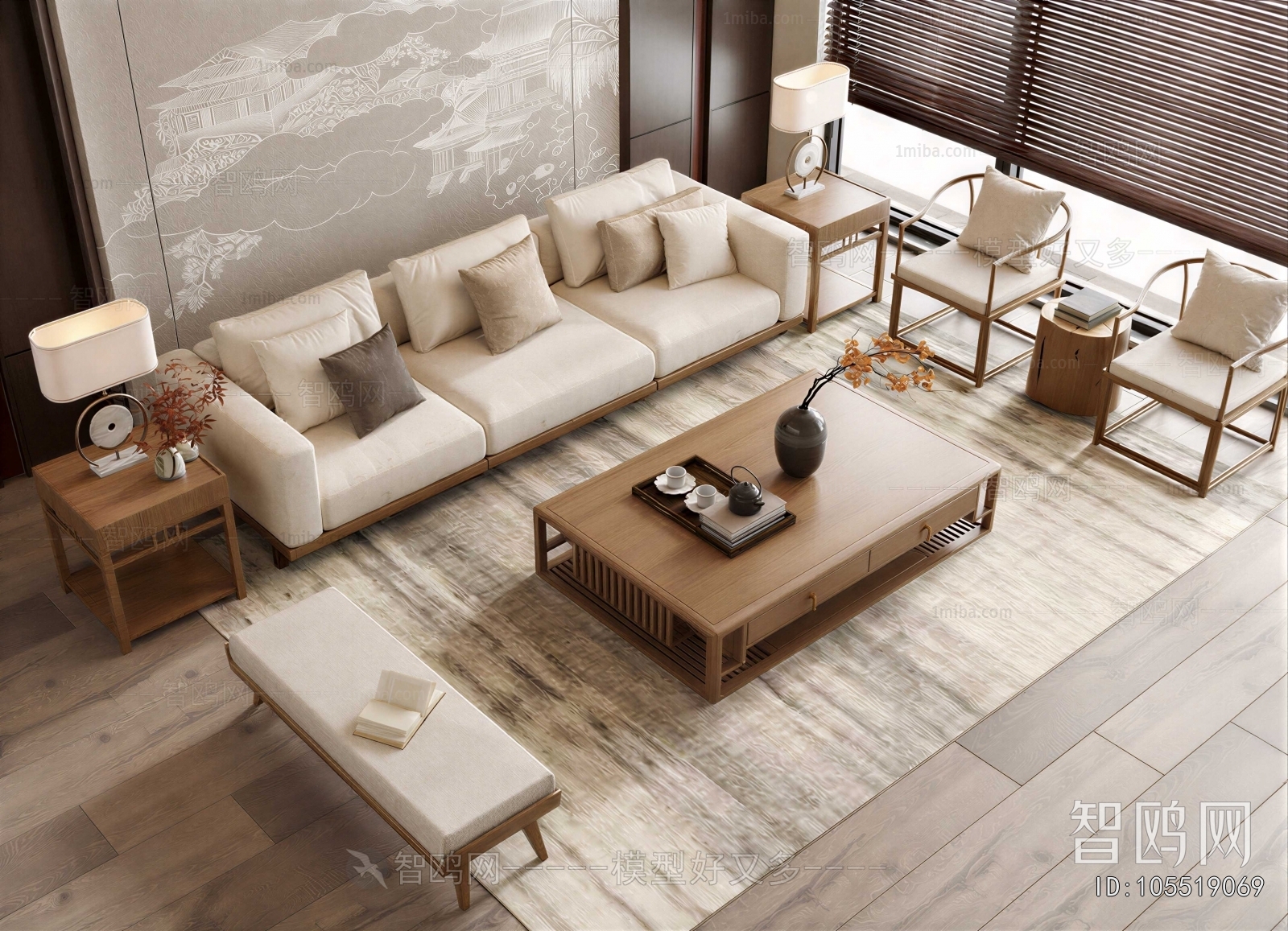 New Chinese Style Sofa Combination