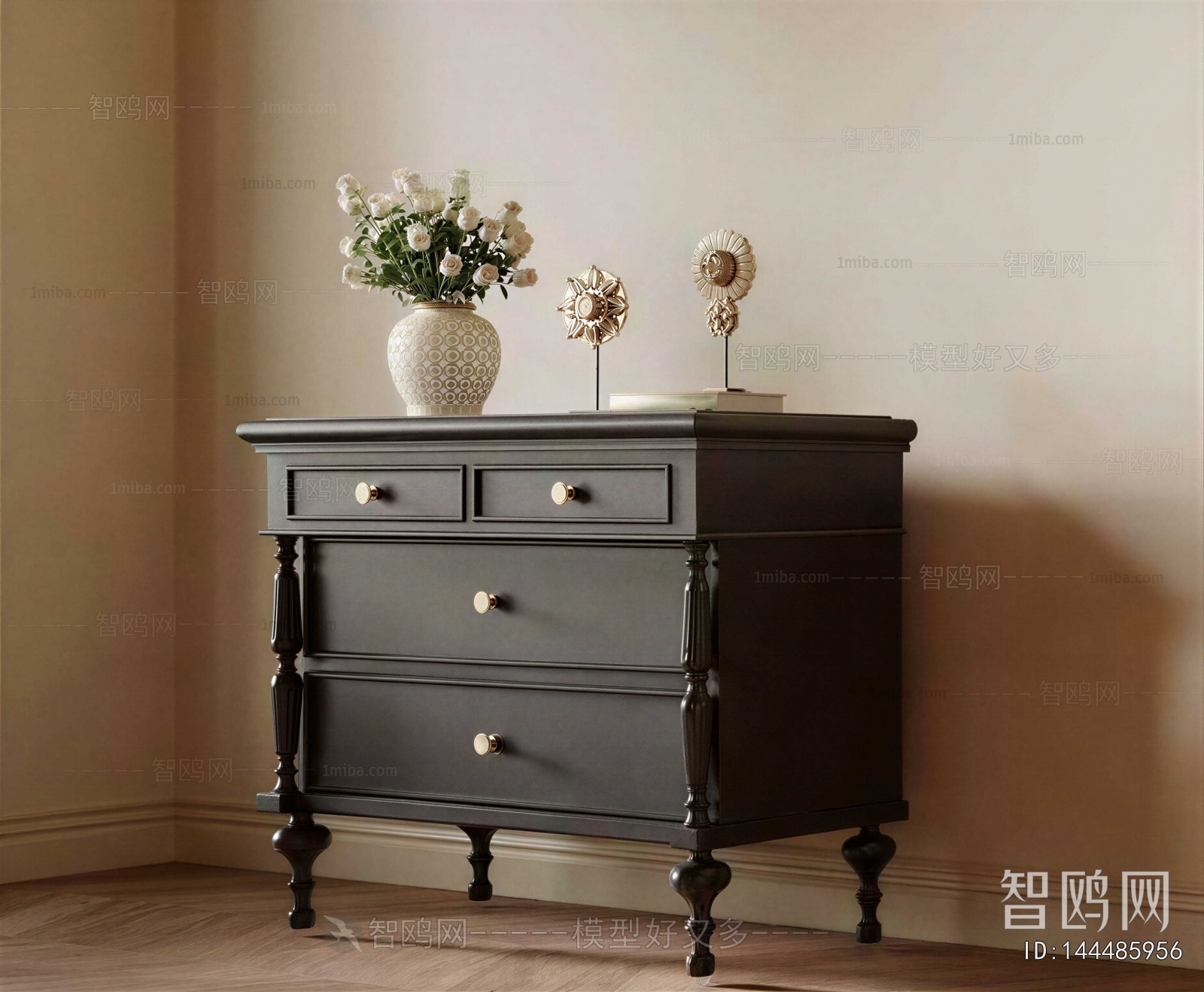 French Style Bedside Cupboard