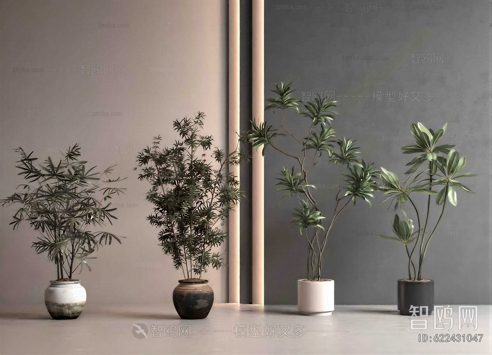 Modern Ground Green Plant Potted Plants