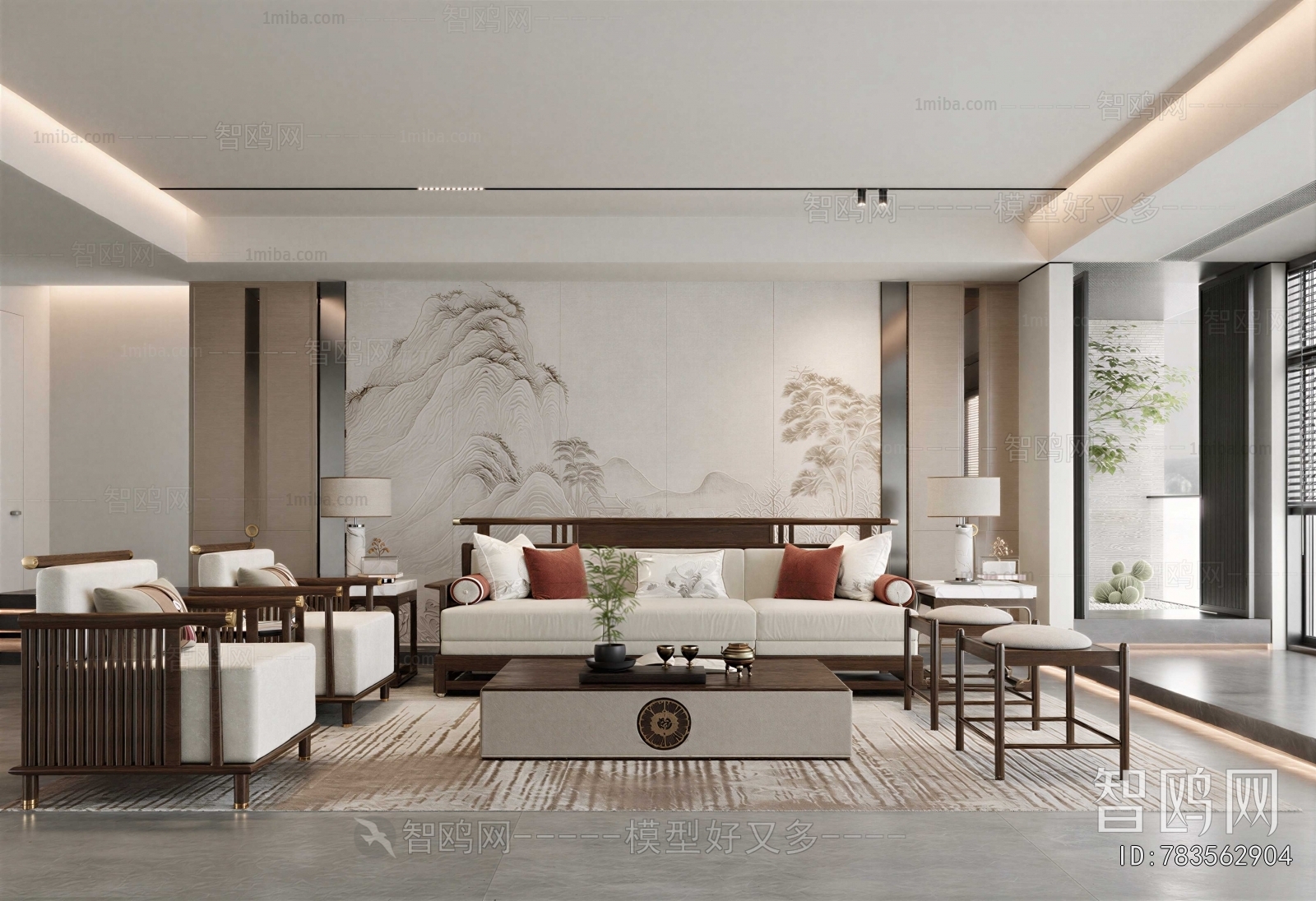 New Chinese Style A Living Room