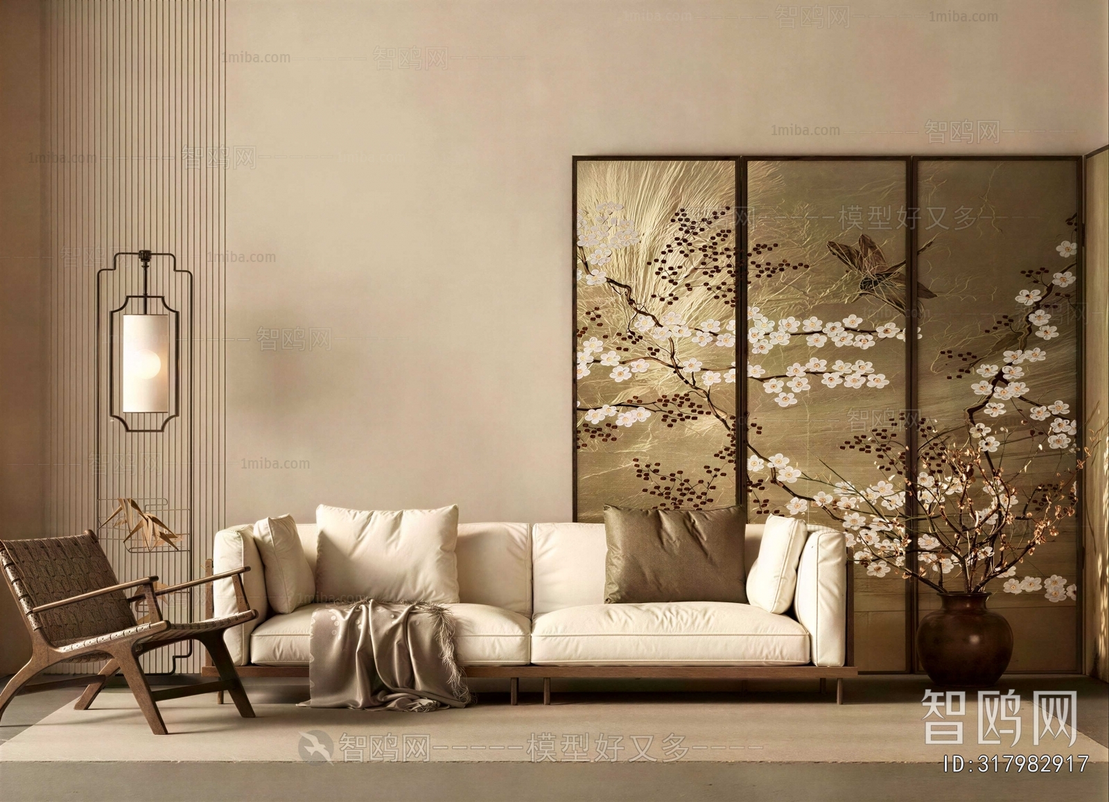 New Chinese Style A Living Room