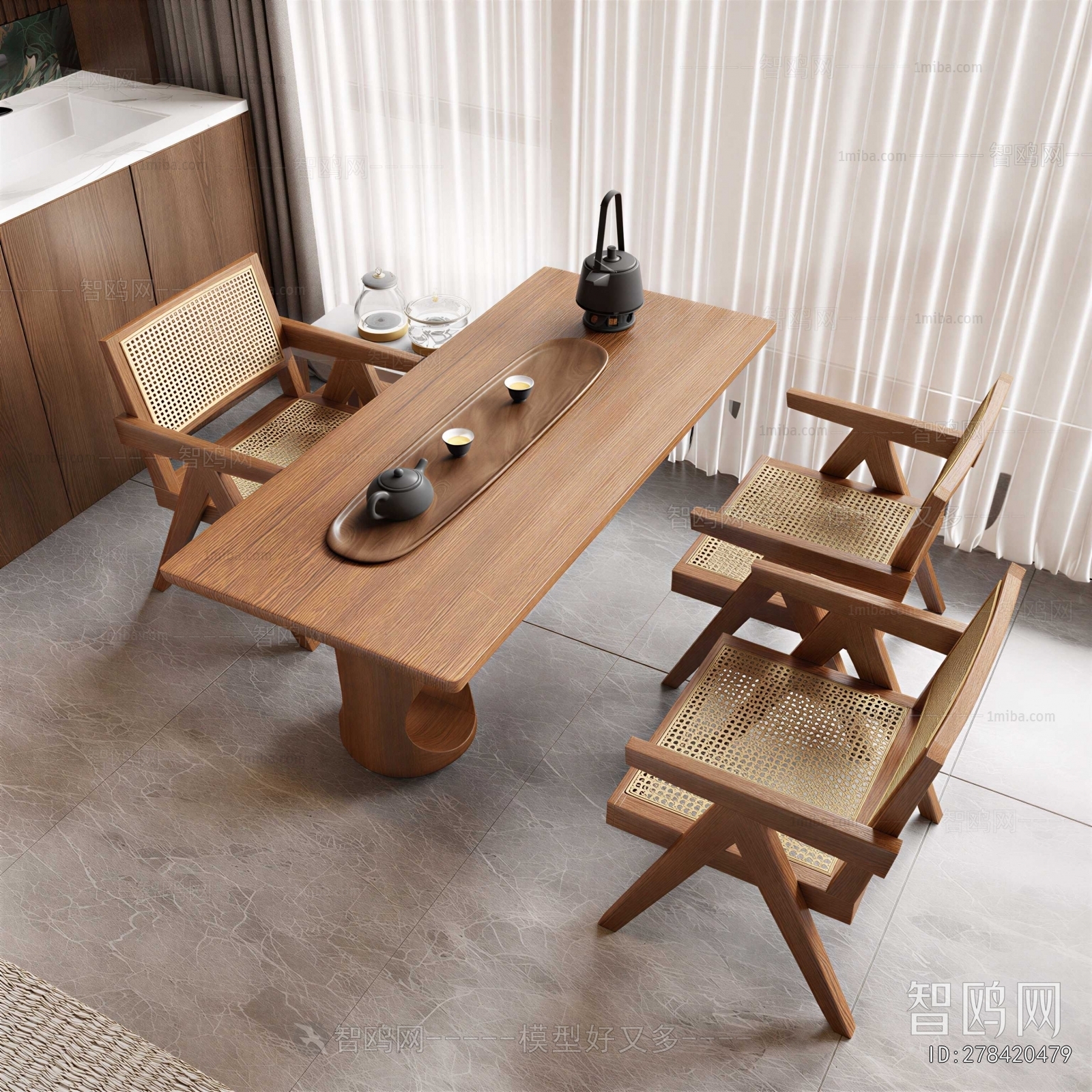 Wabi-sabi Style Tea Tables And Chairs