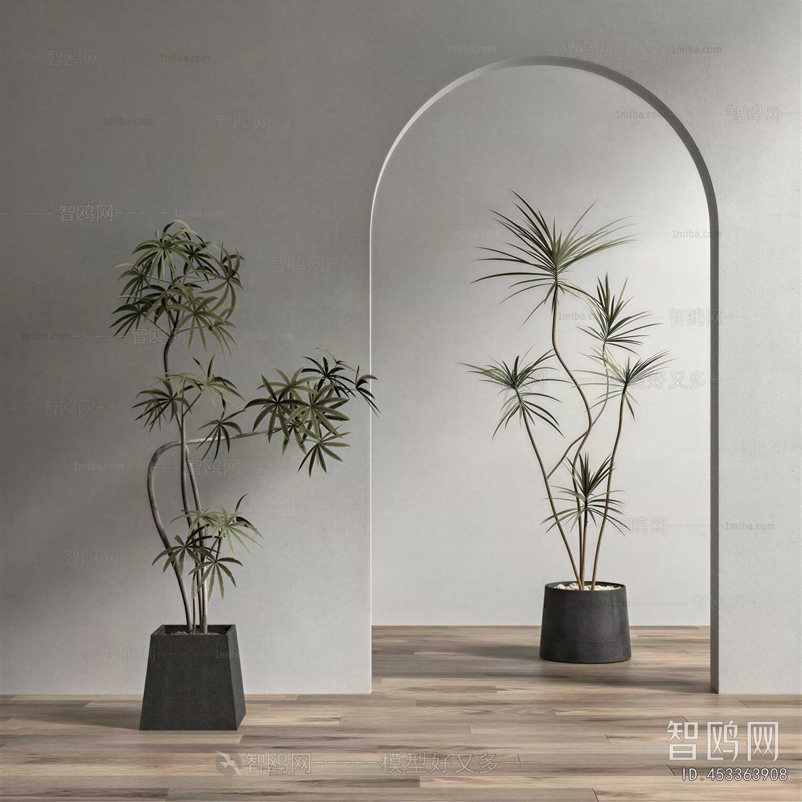 Modern Ground Green Plant Potted Plants