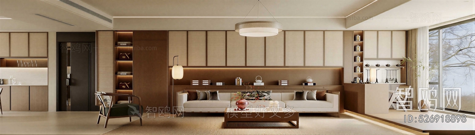 New Chinese Style A Living Room