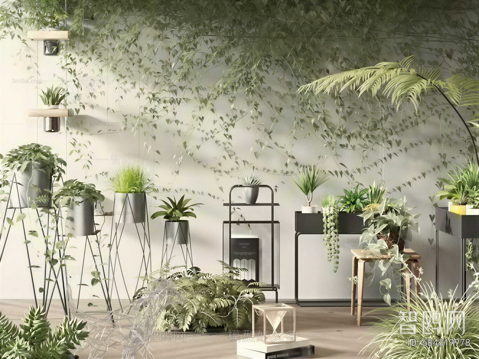 Modern Ground Green Plant Potted Plants