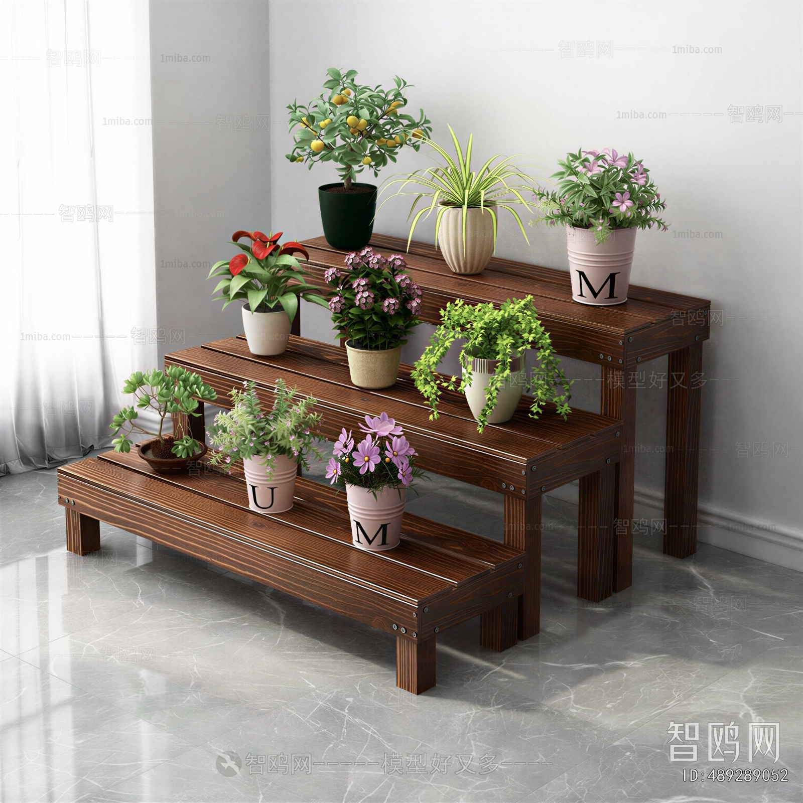 Modern Potted Green Plant