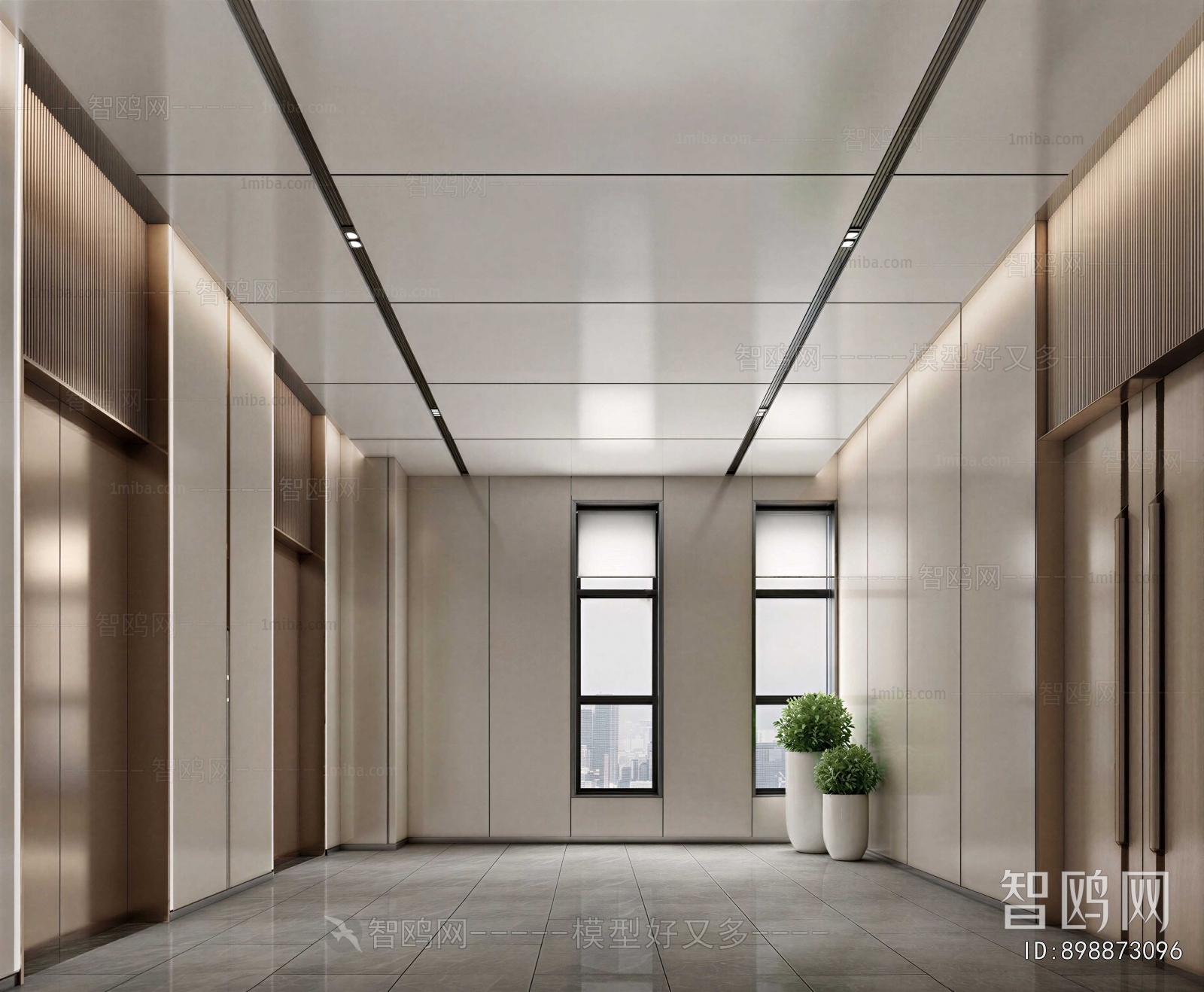 Modern Office Elevator Hall