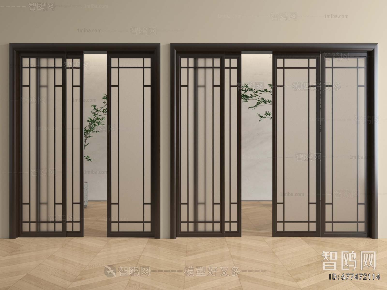 New Chinese Style Sliding Door