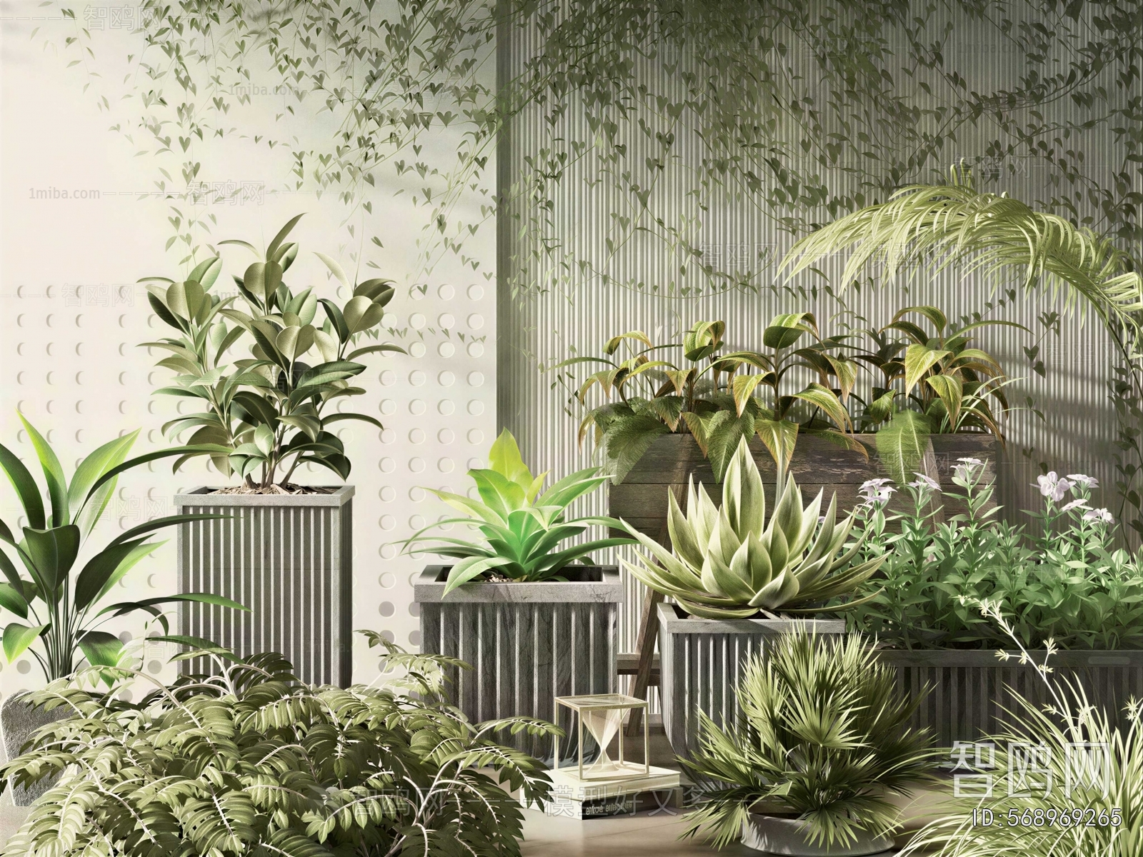 Modern Ground Green Plant Potted Plants