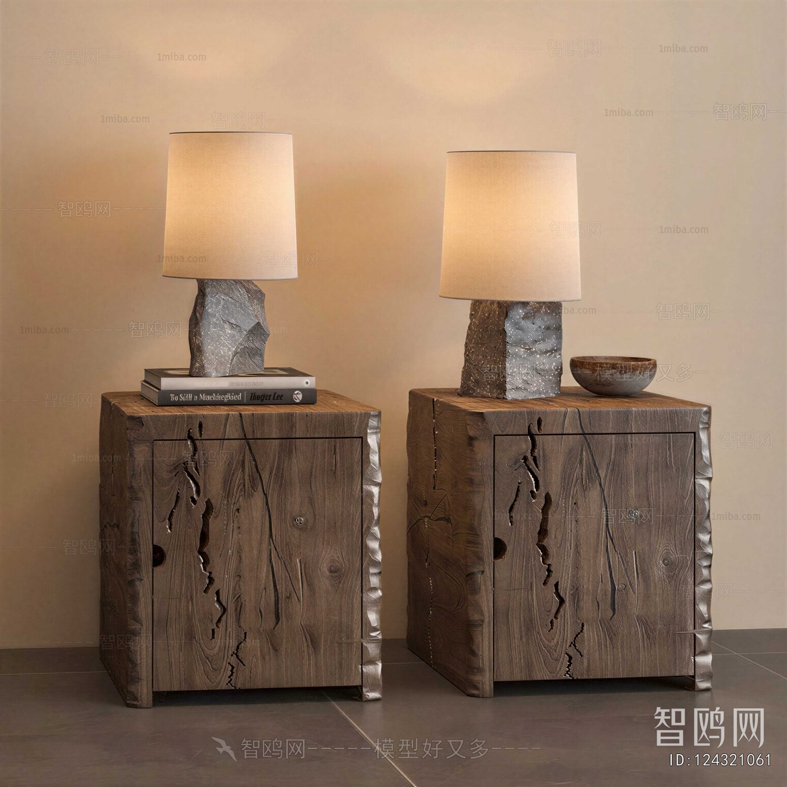 Wabi-sabi Style Bedside Cupboard