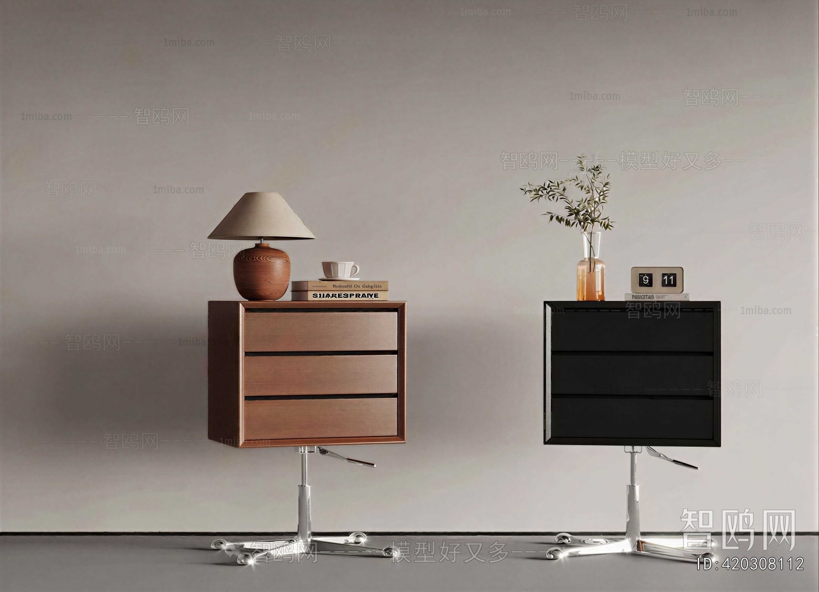 French Style Bedside Cupboard