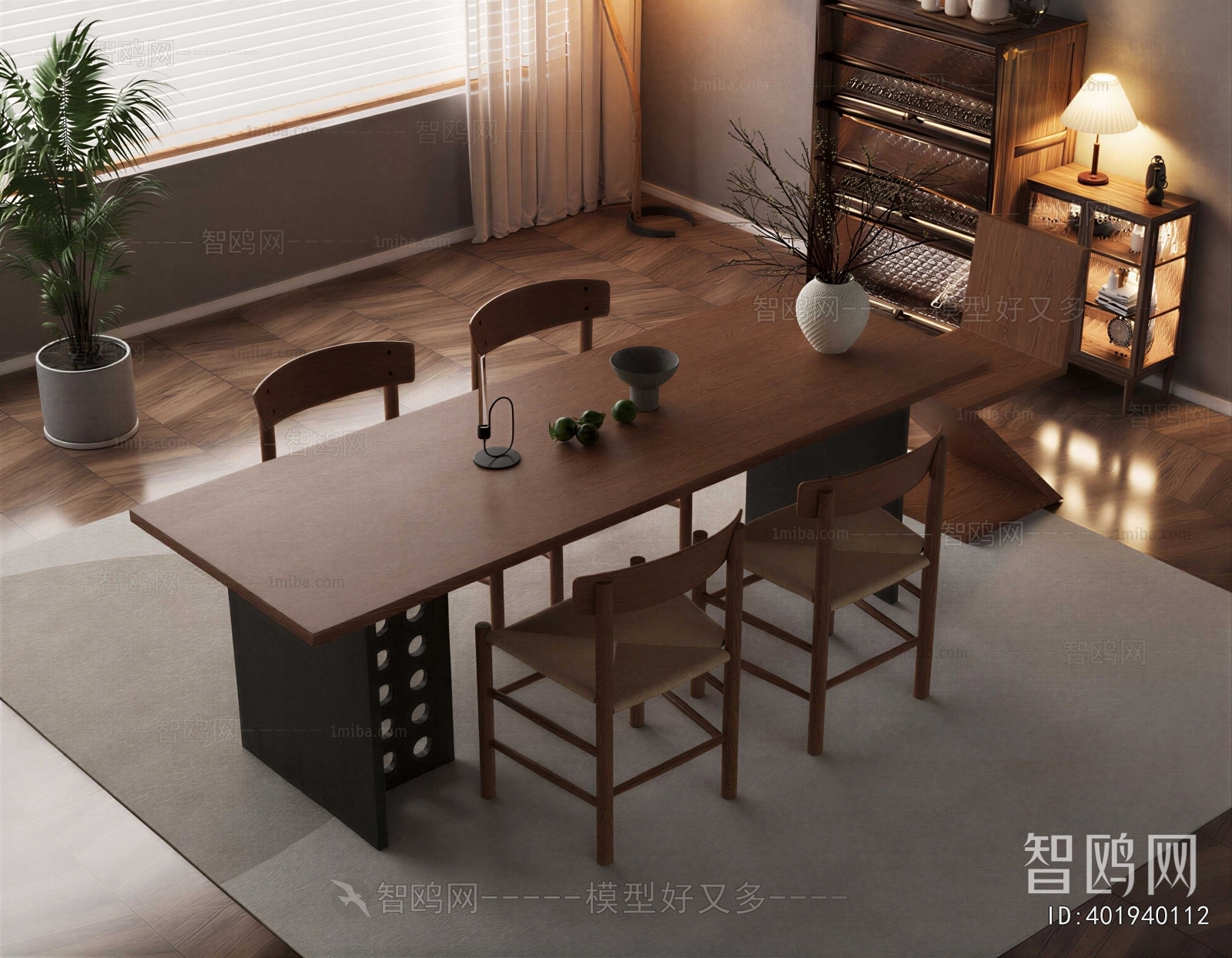 Wabi-sabi Style Dining Table And Chairs