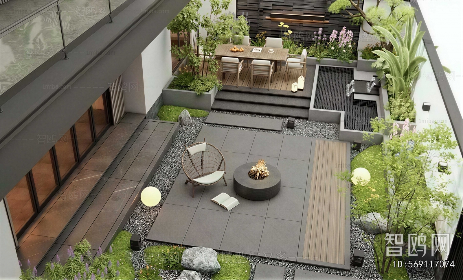 Modern Courtyard/landscape