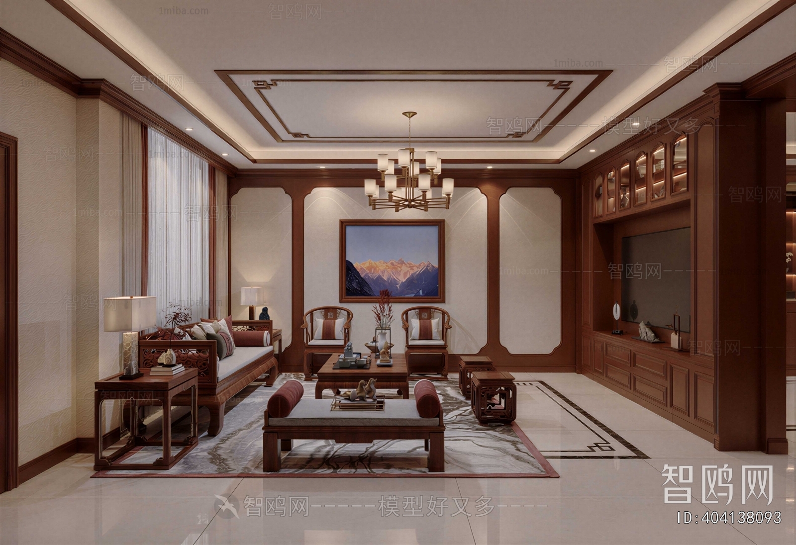 New Chinese Style A Living Room