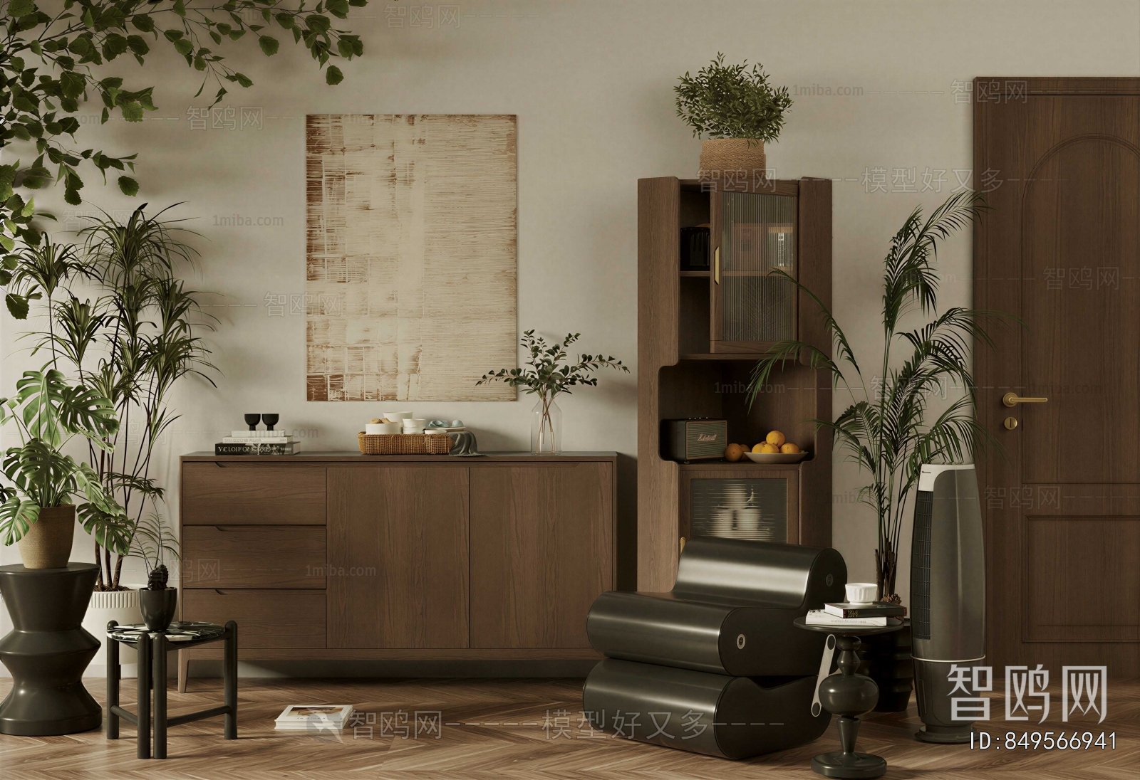 Wabi-sabi Style Side Cabinet