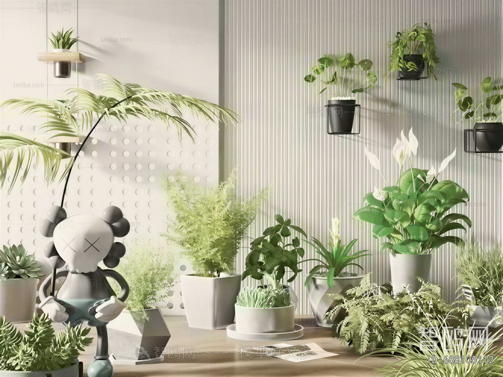 Modern Ground Green Plant Potted Plants