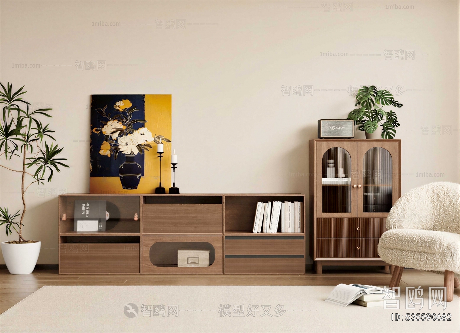 Wabi-sabi Style TV Cabinet