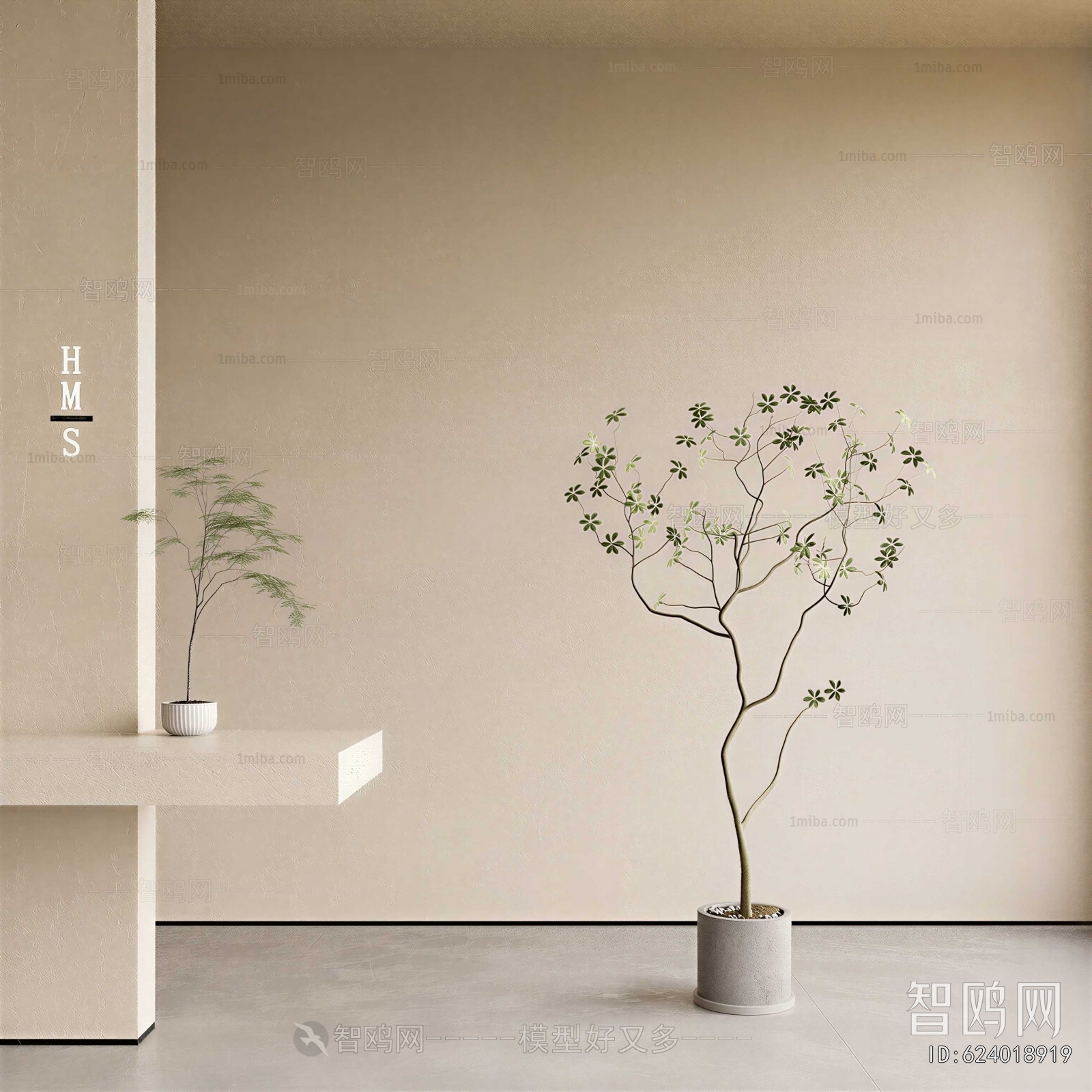 Modern Ground Green Plant Potted Plants