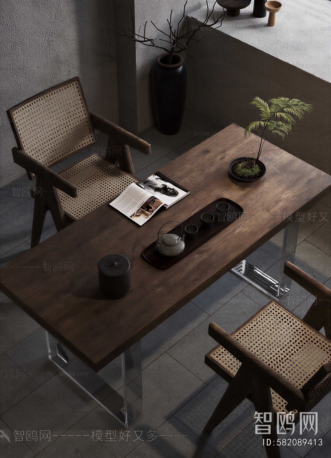 Wabi-sabi Style Tea Tables And Chairs