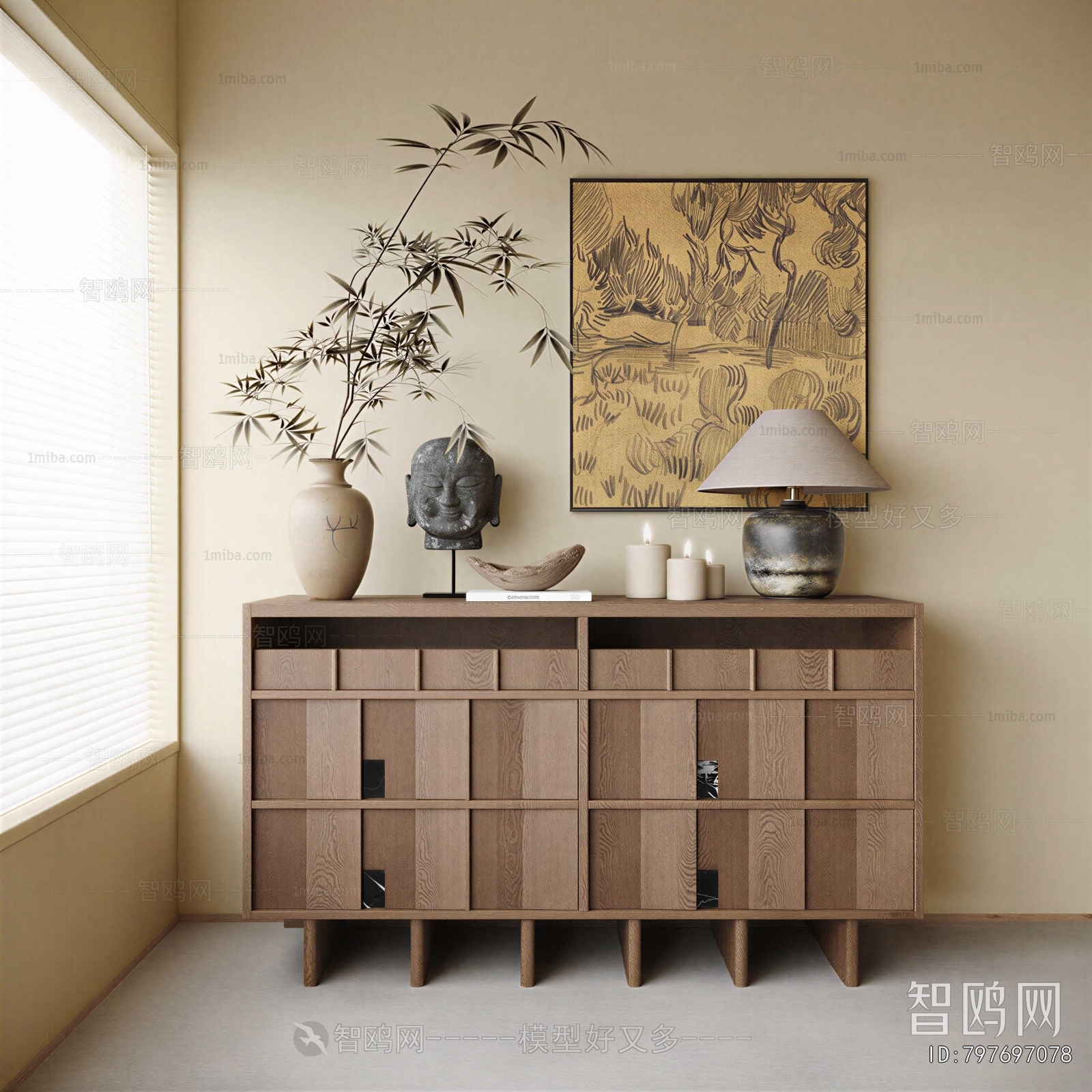 New Chinese Style Entrance Cabinet