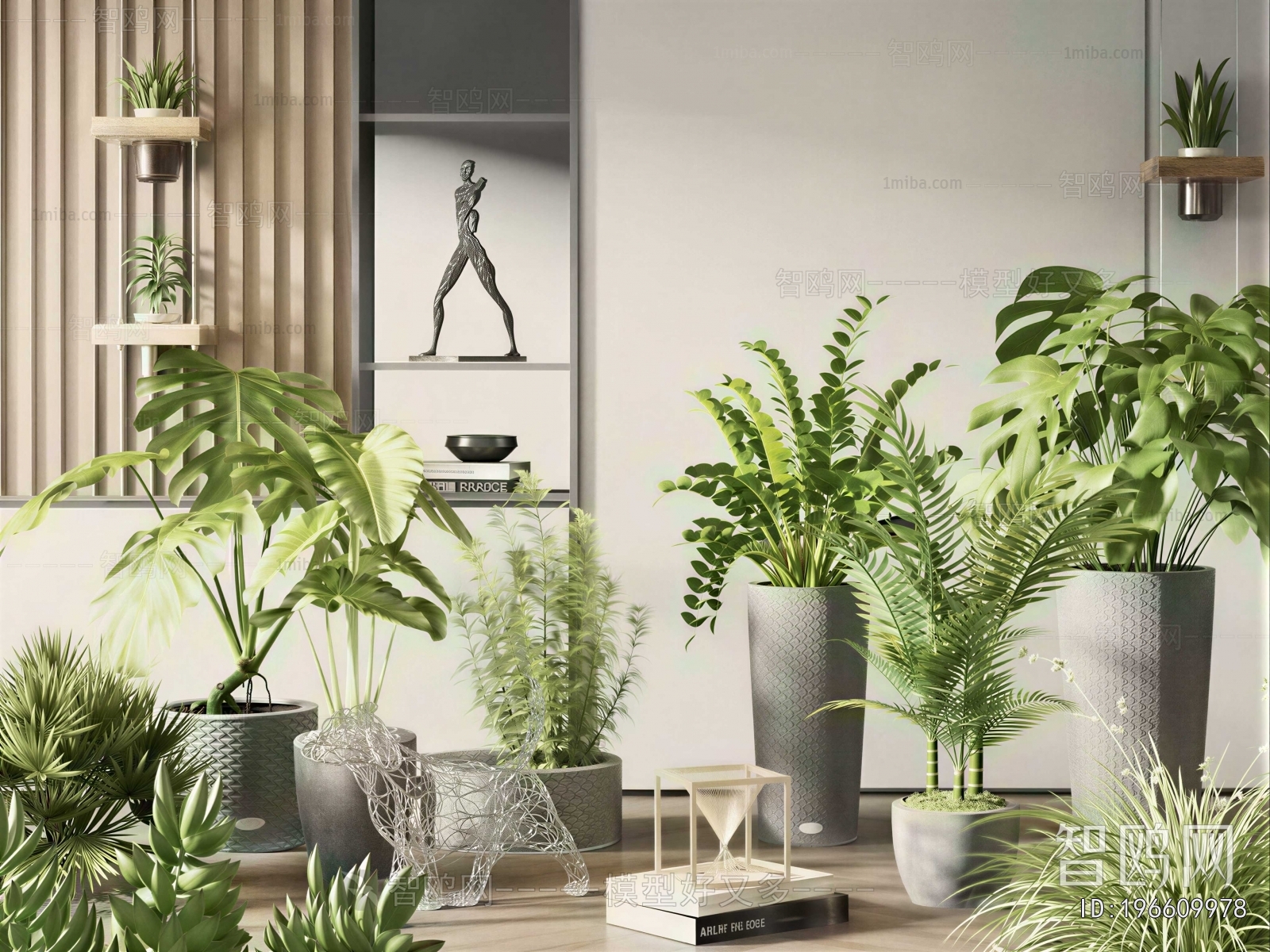 Modern Ground Green Plant Potted Plants
