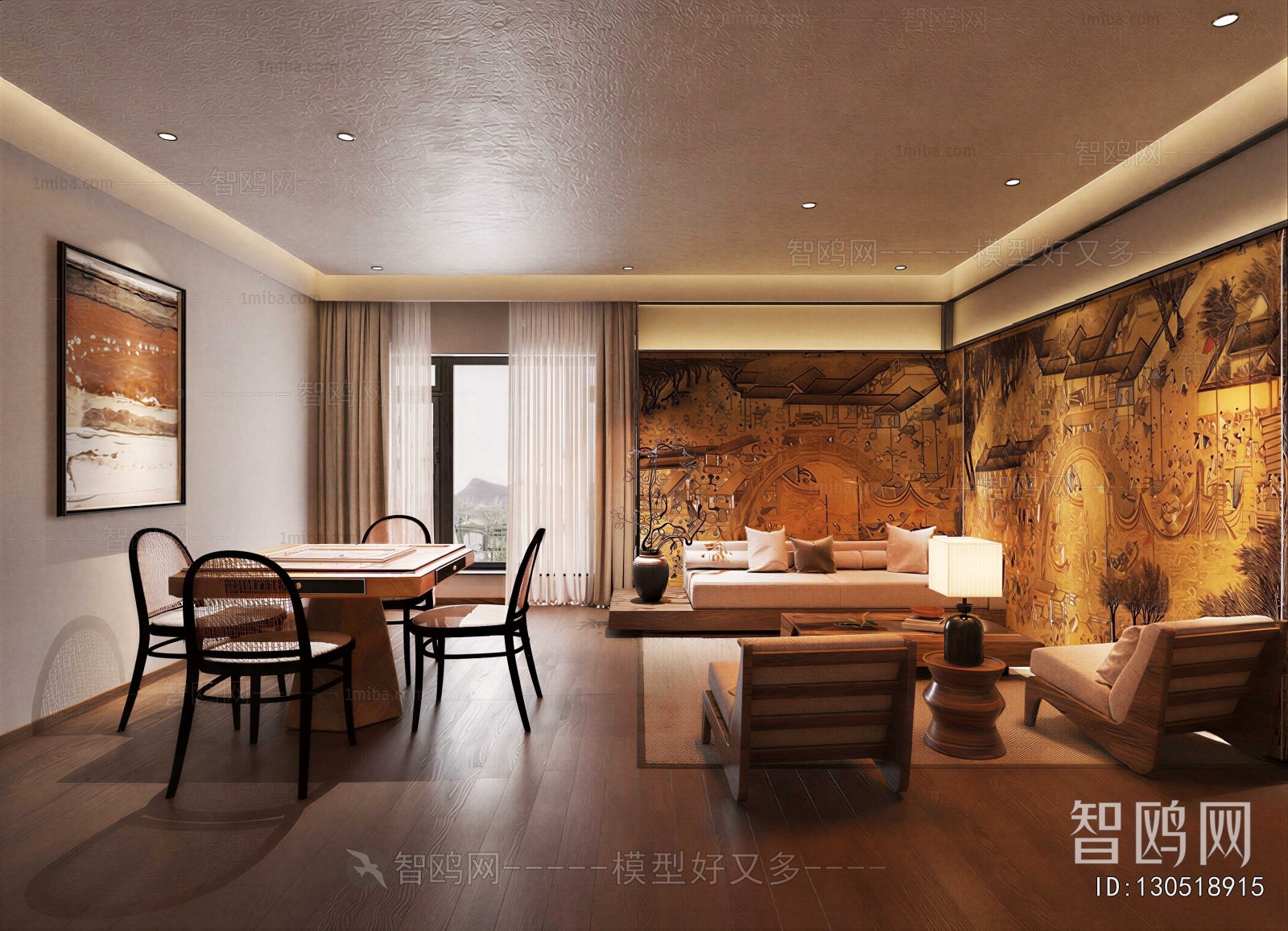 New Chinese Style Chess And Card Room