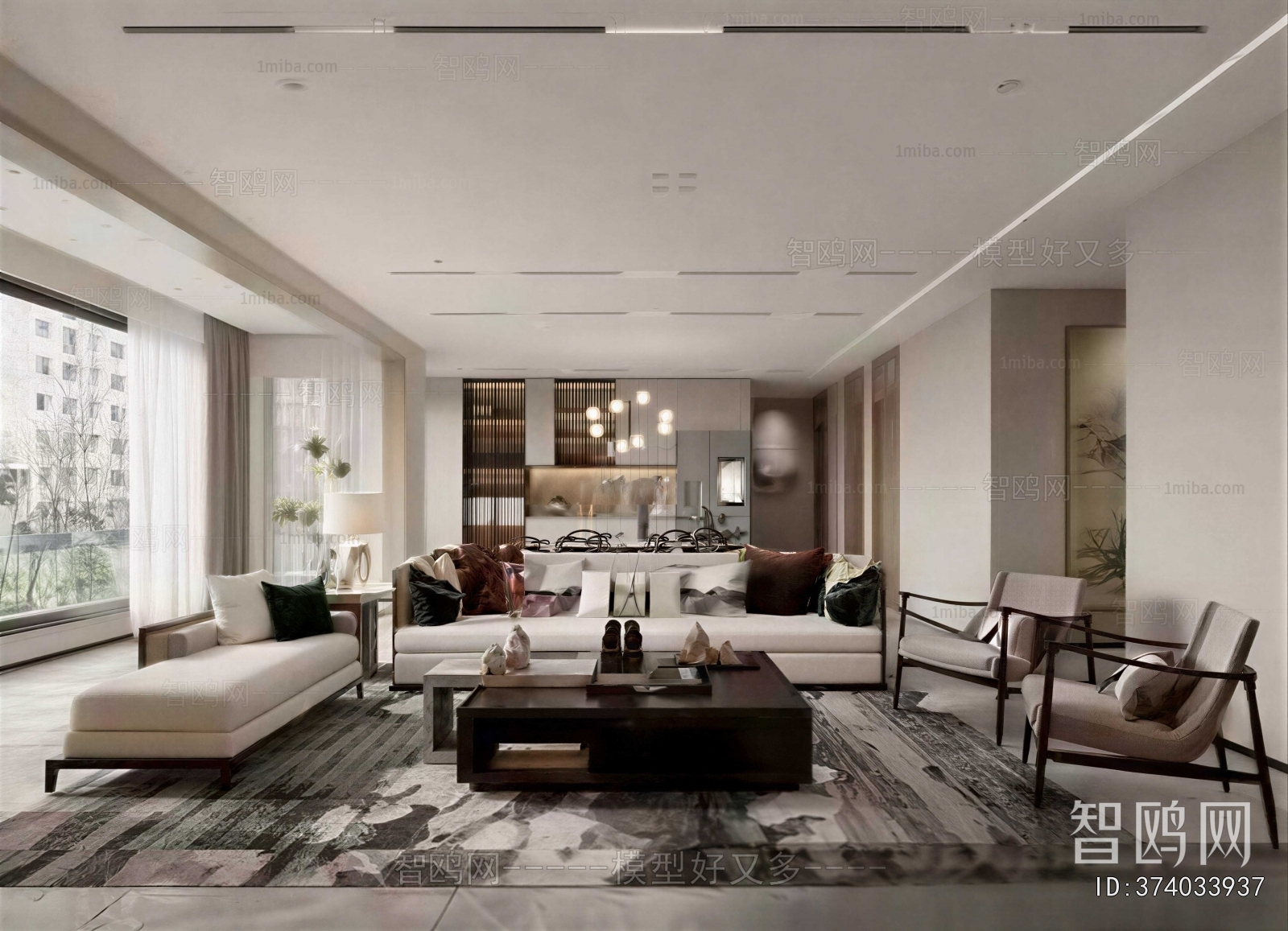 New Chinese Style A Living Room