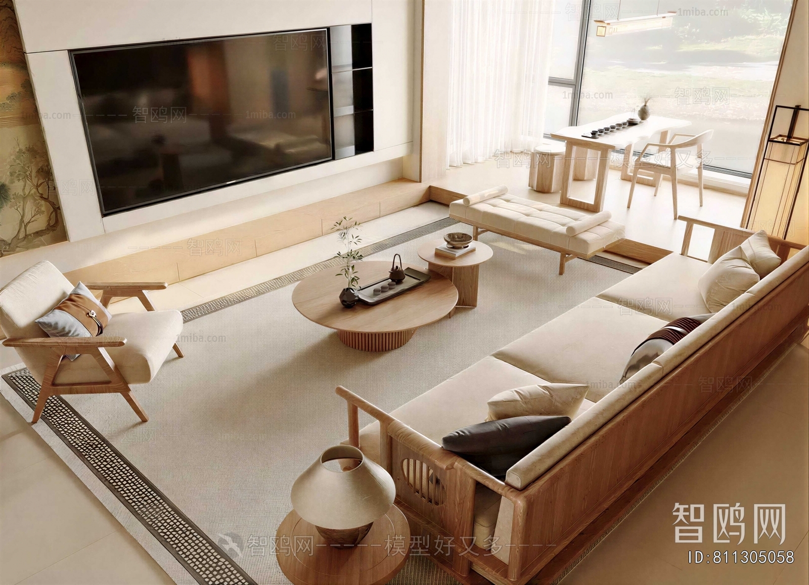 New Chinese Style A Living Room