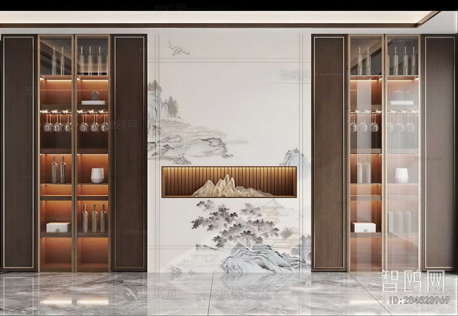 New Chinese Style Wine Cabinet