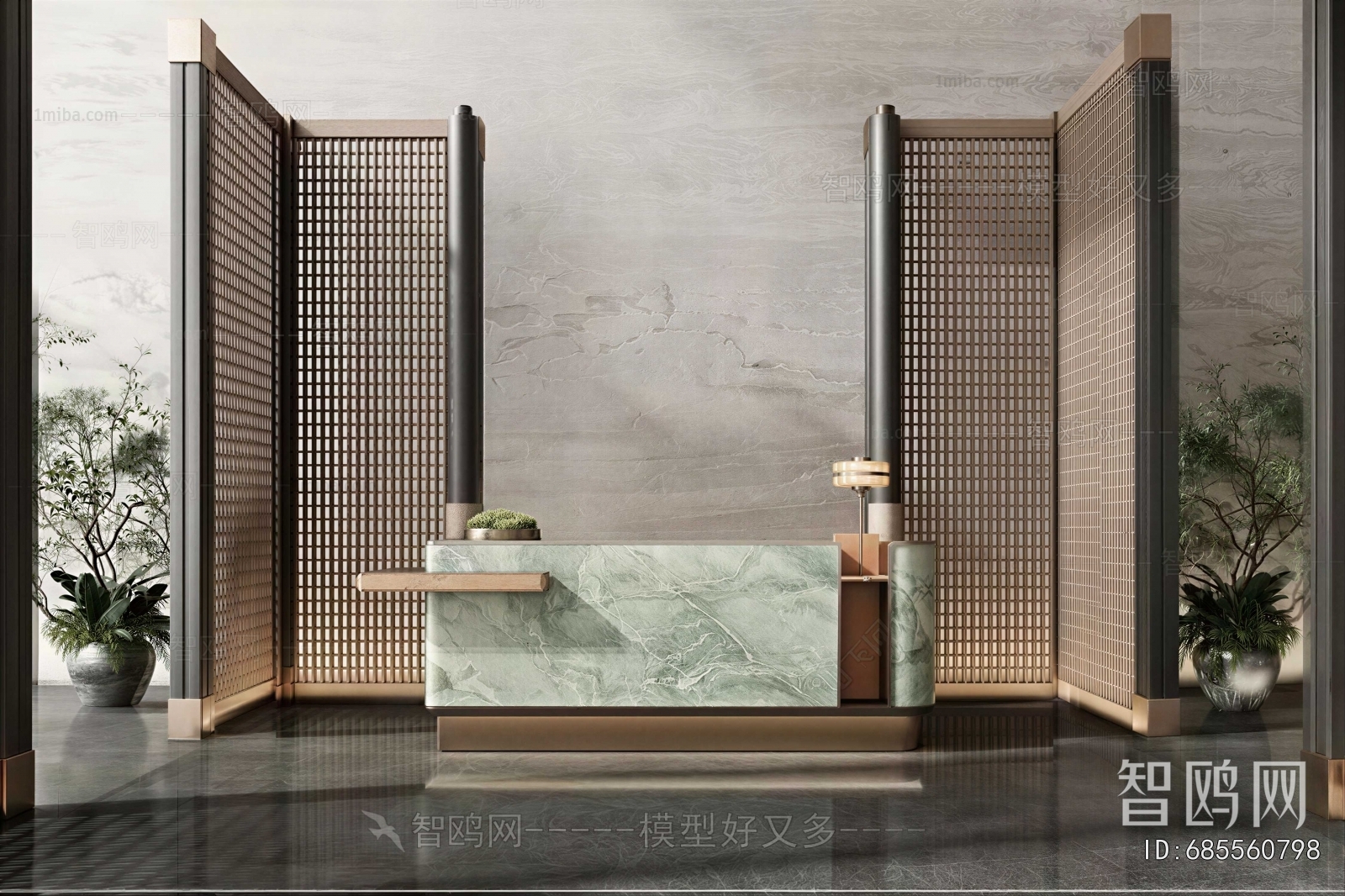 New Chinese Style Office Reception Desk