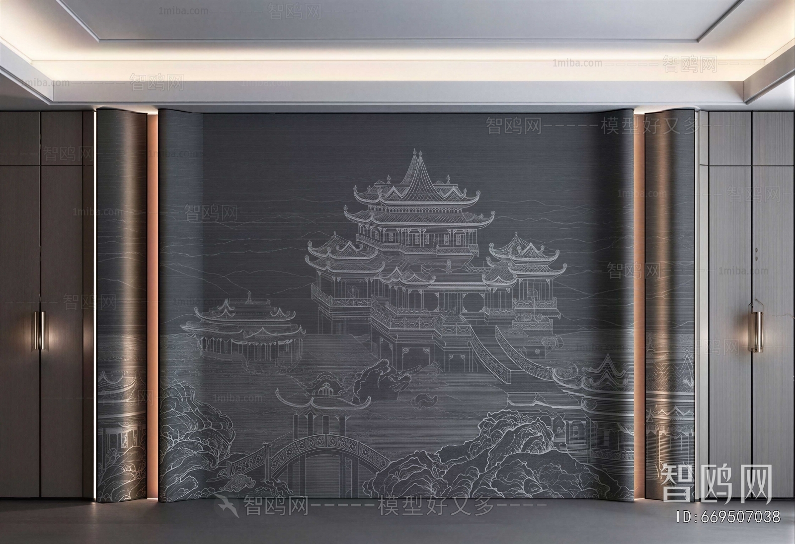 New Chinese Style TV Wall