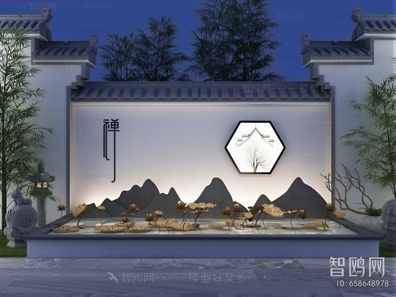 New Chinese Style Courtyard/landscape