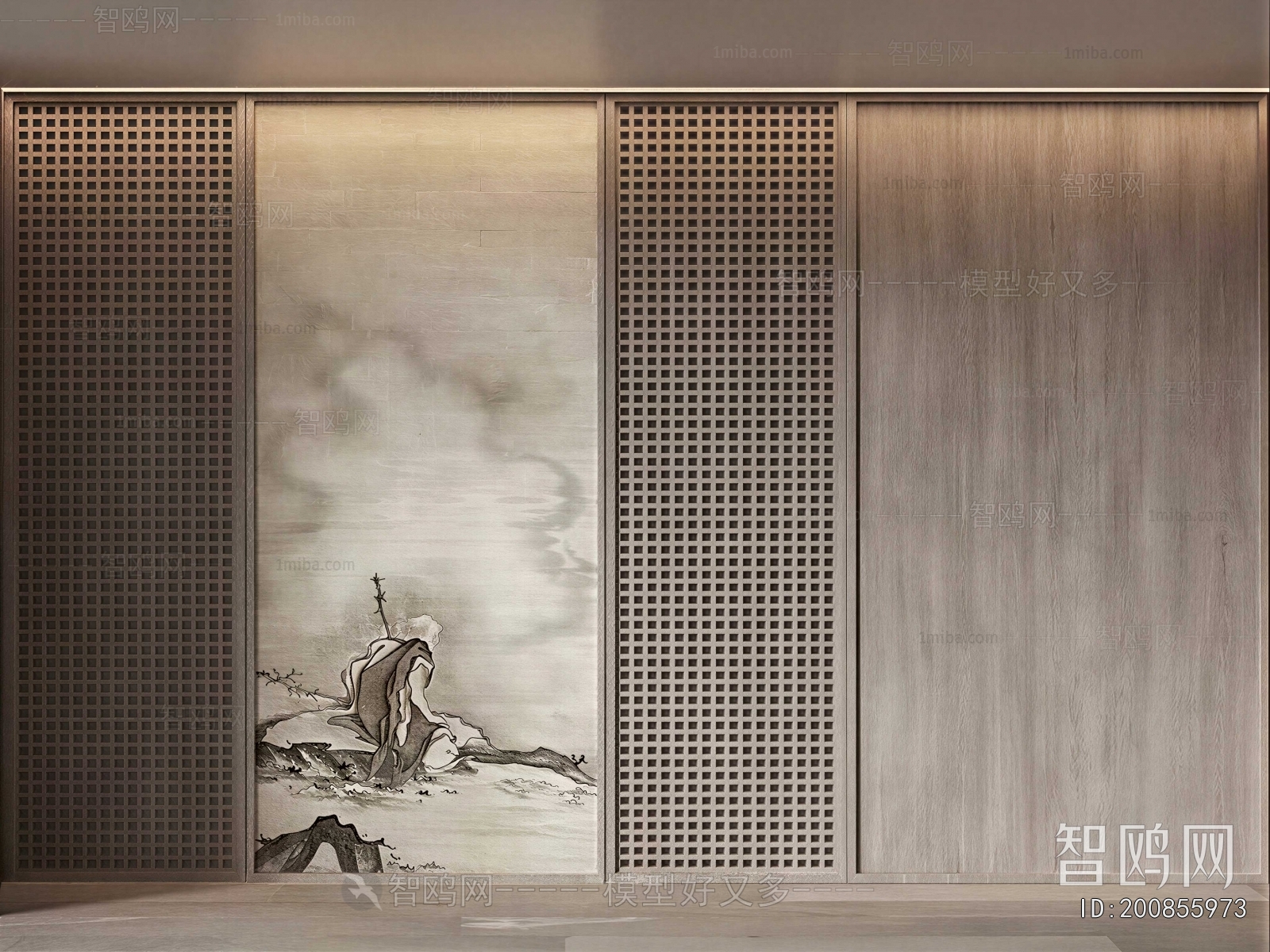 New Chinese Style TV Wall