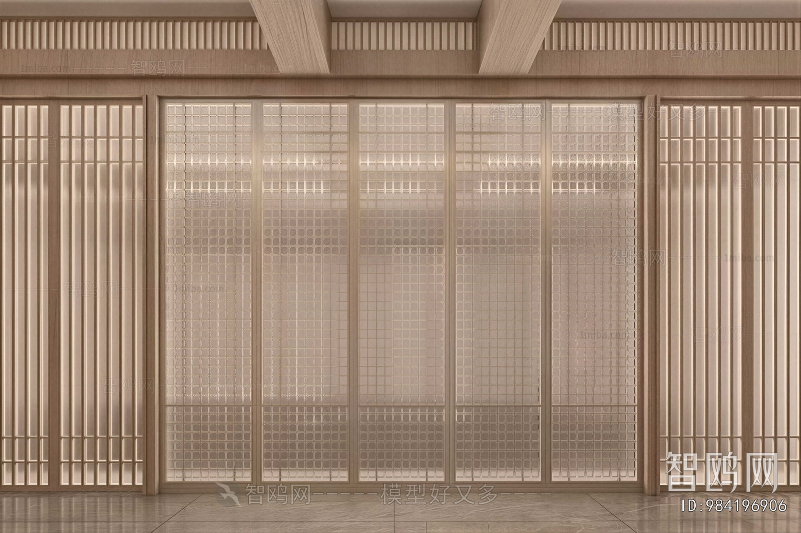 New Chinese Style Glass Screen Partition