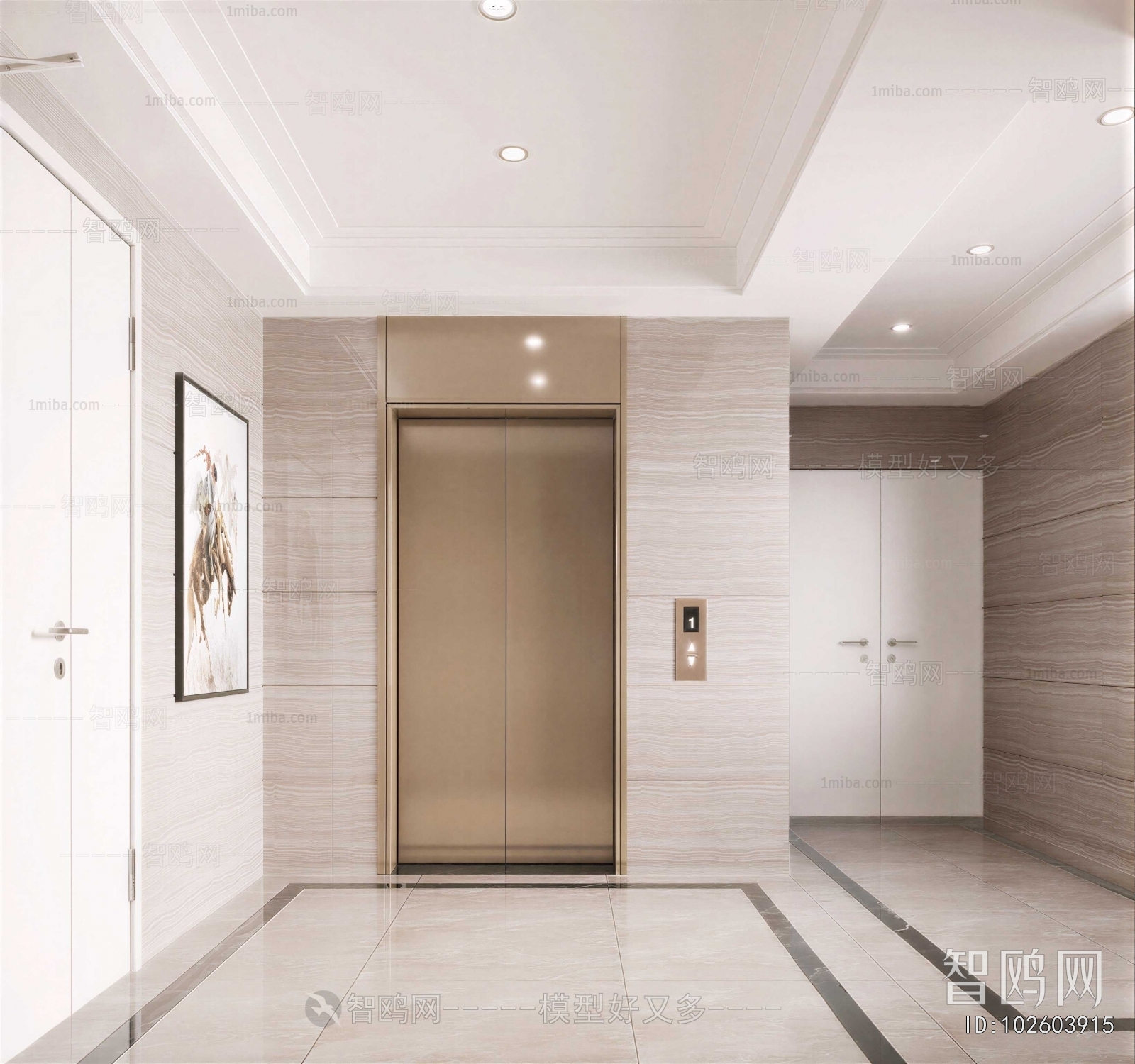 Modern Office Elevator Hall